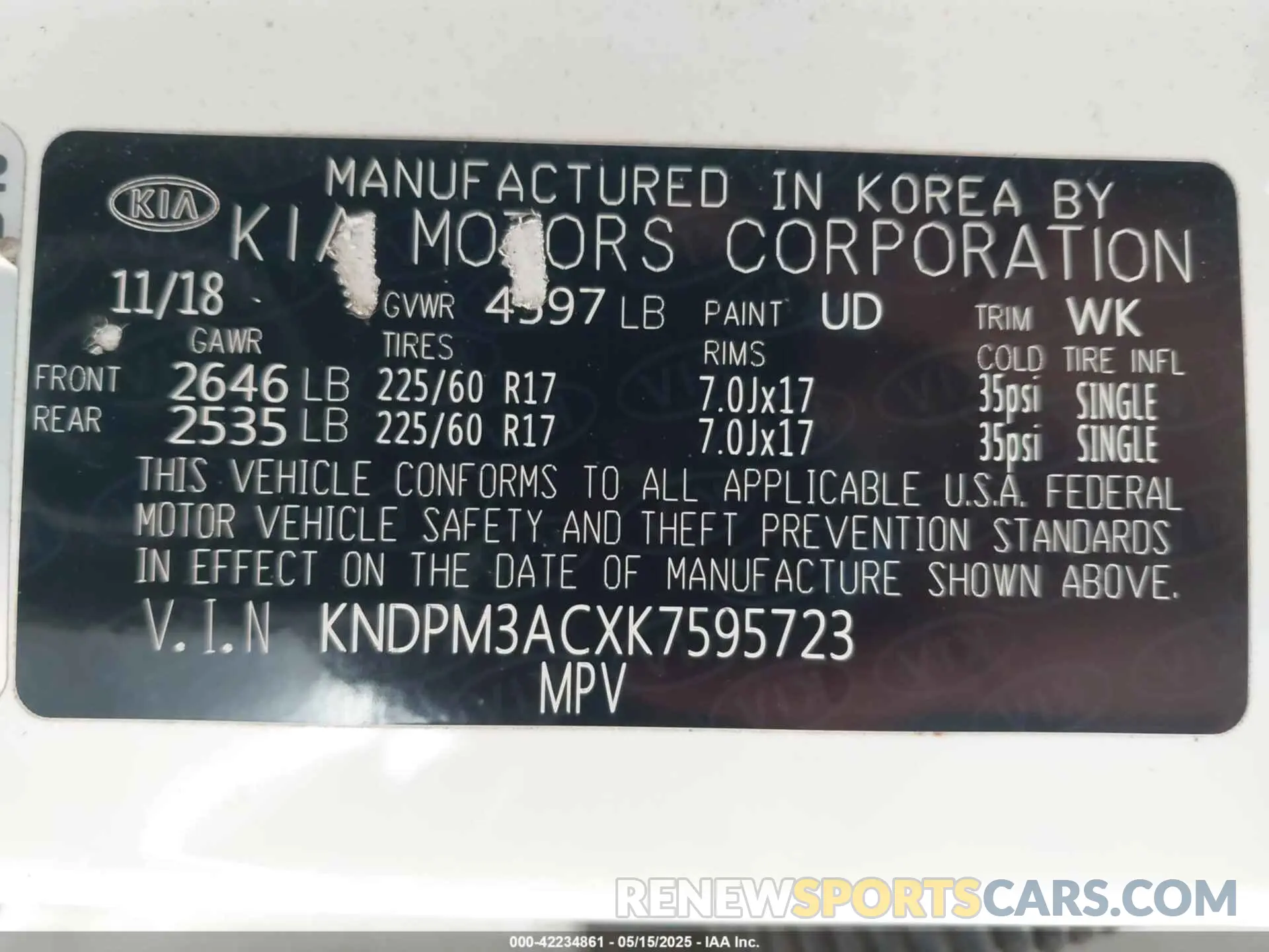 9 Photograph of a damaged car KNDPM3ACXK7595723 KIA SPORTAGE 2019