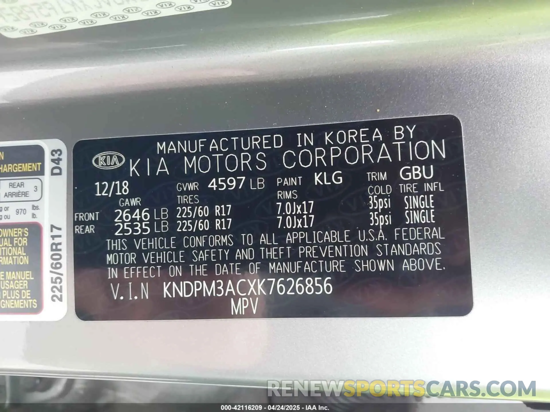 9 Photograph of a damaged car KNDPM3ACXK7626856 KIA SPORTAGE 2019