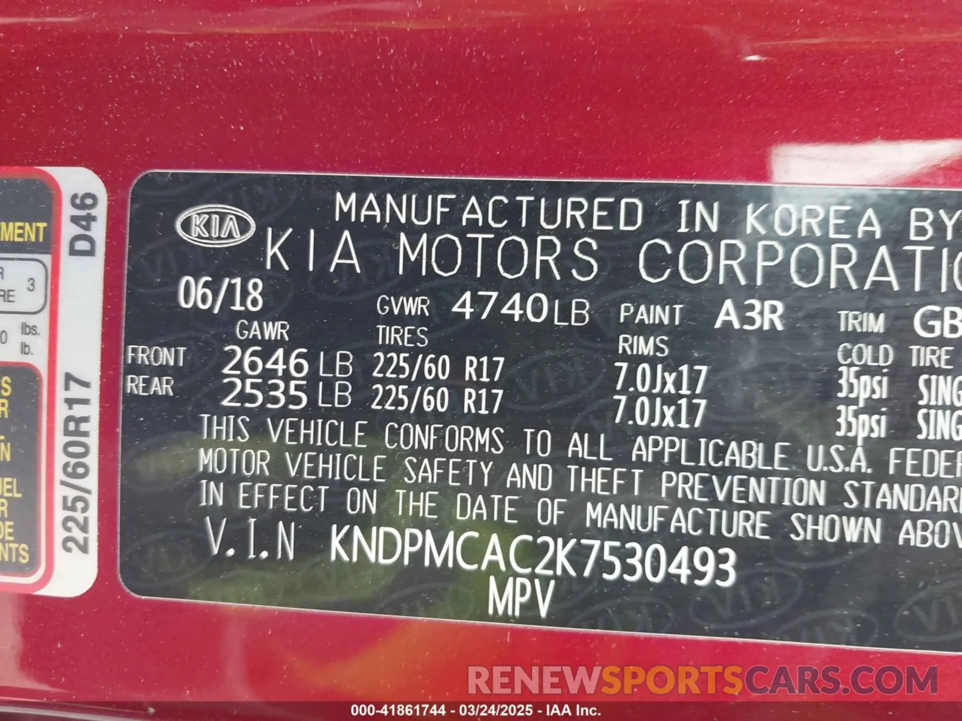 9 Photograph of a damaged car KNDPMCAC2K7530493 KIA SPORTAGE 2019