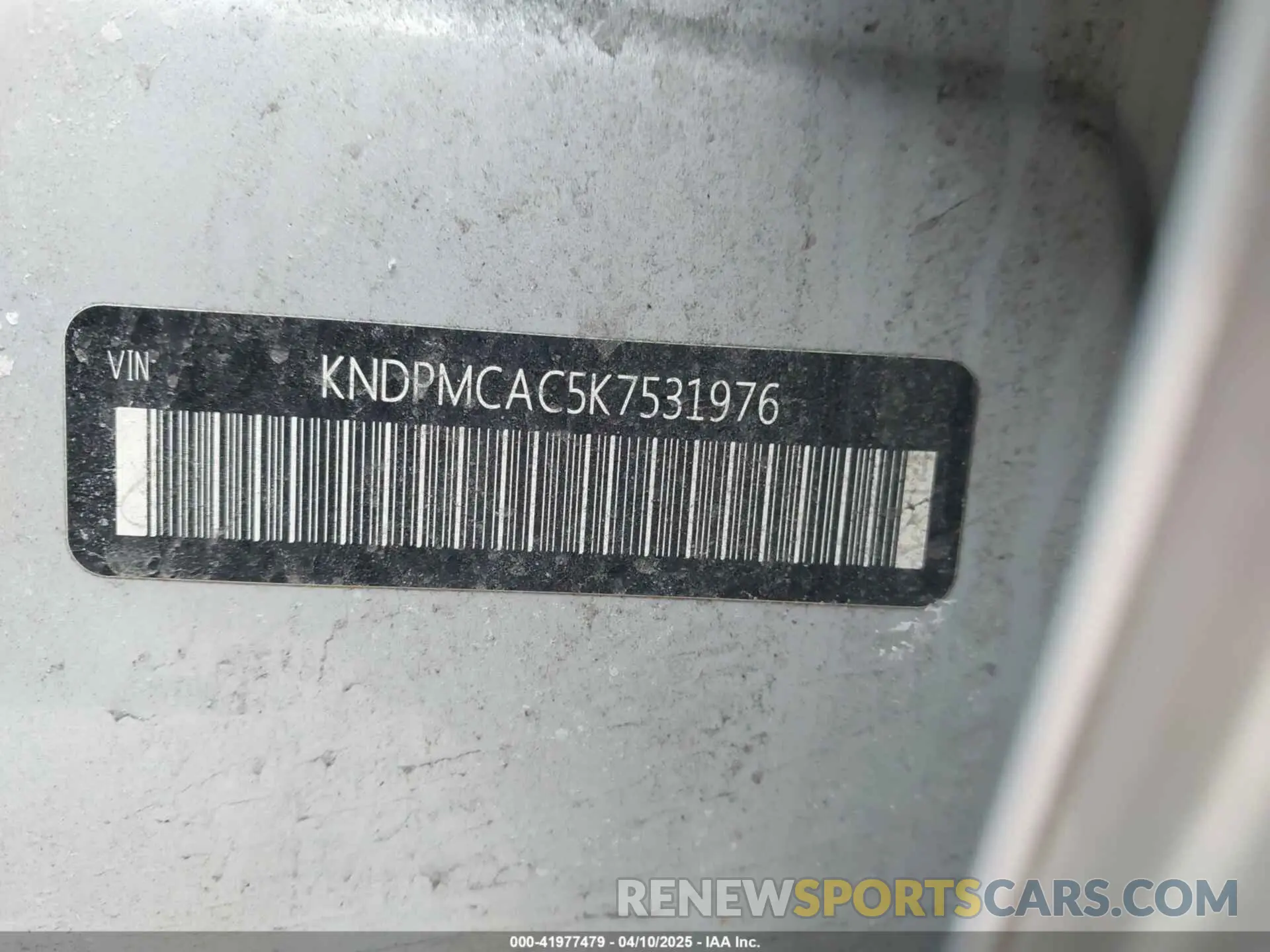 9 Photograph of a damaged car KNDPMCAC5K7531976 KIA SPORTAGE 2019