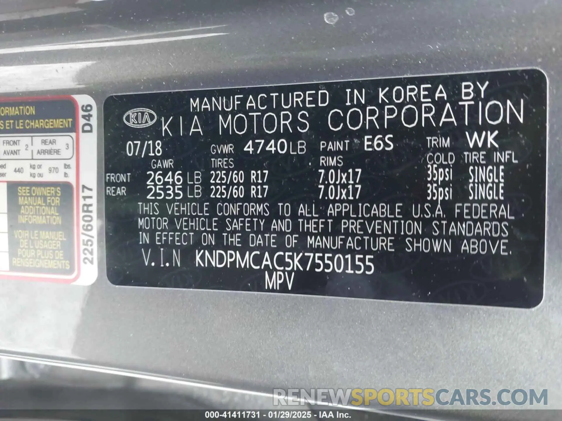 9 Photograph of a damaged car KNDPMCAC5K7550155 KIA SPORTAGE 2019