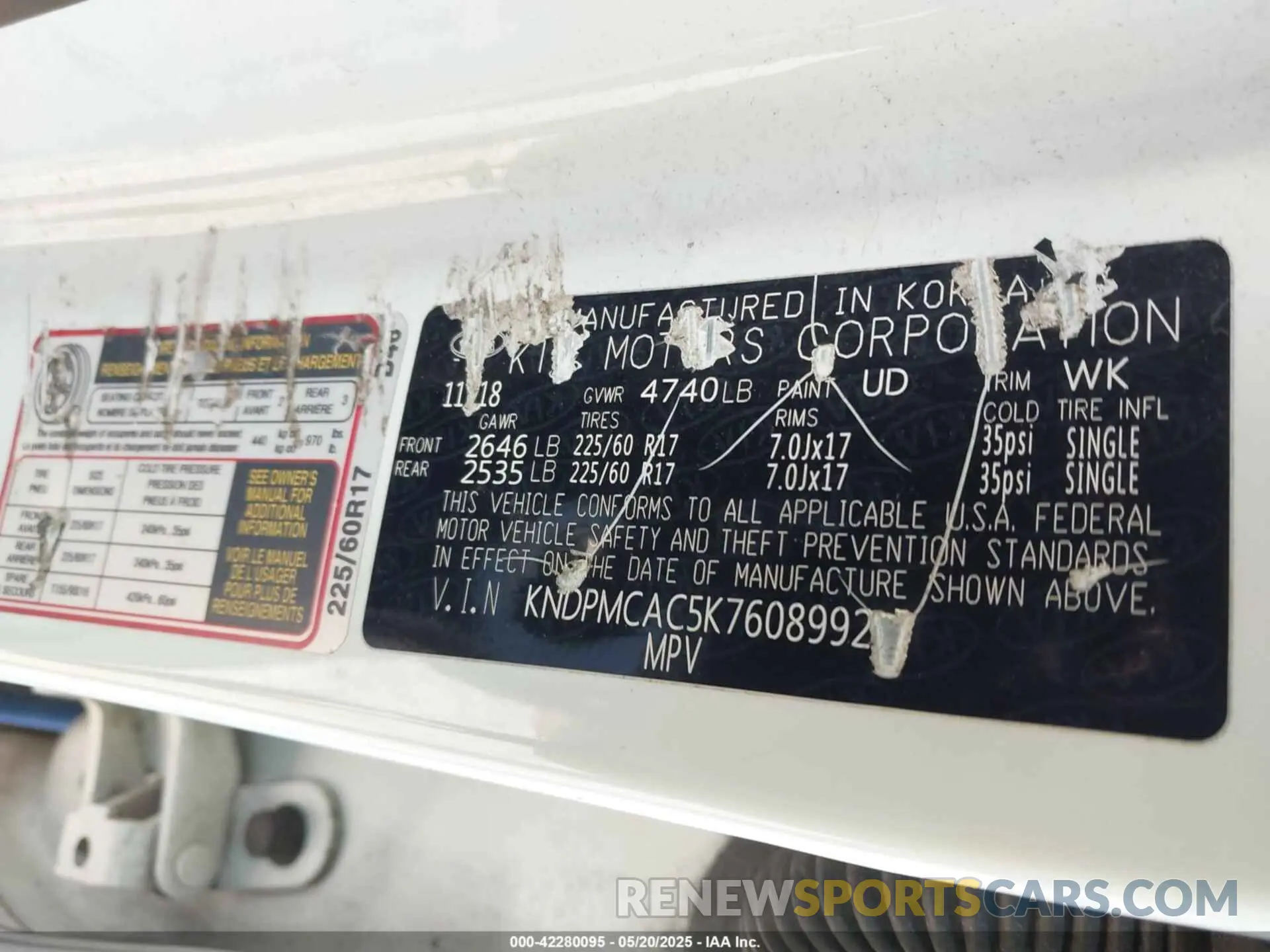 9 Photograph of a damaged car KNDPMCAC5K7608992 KIA SPORTAGE 2019