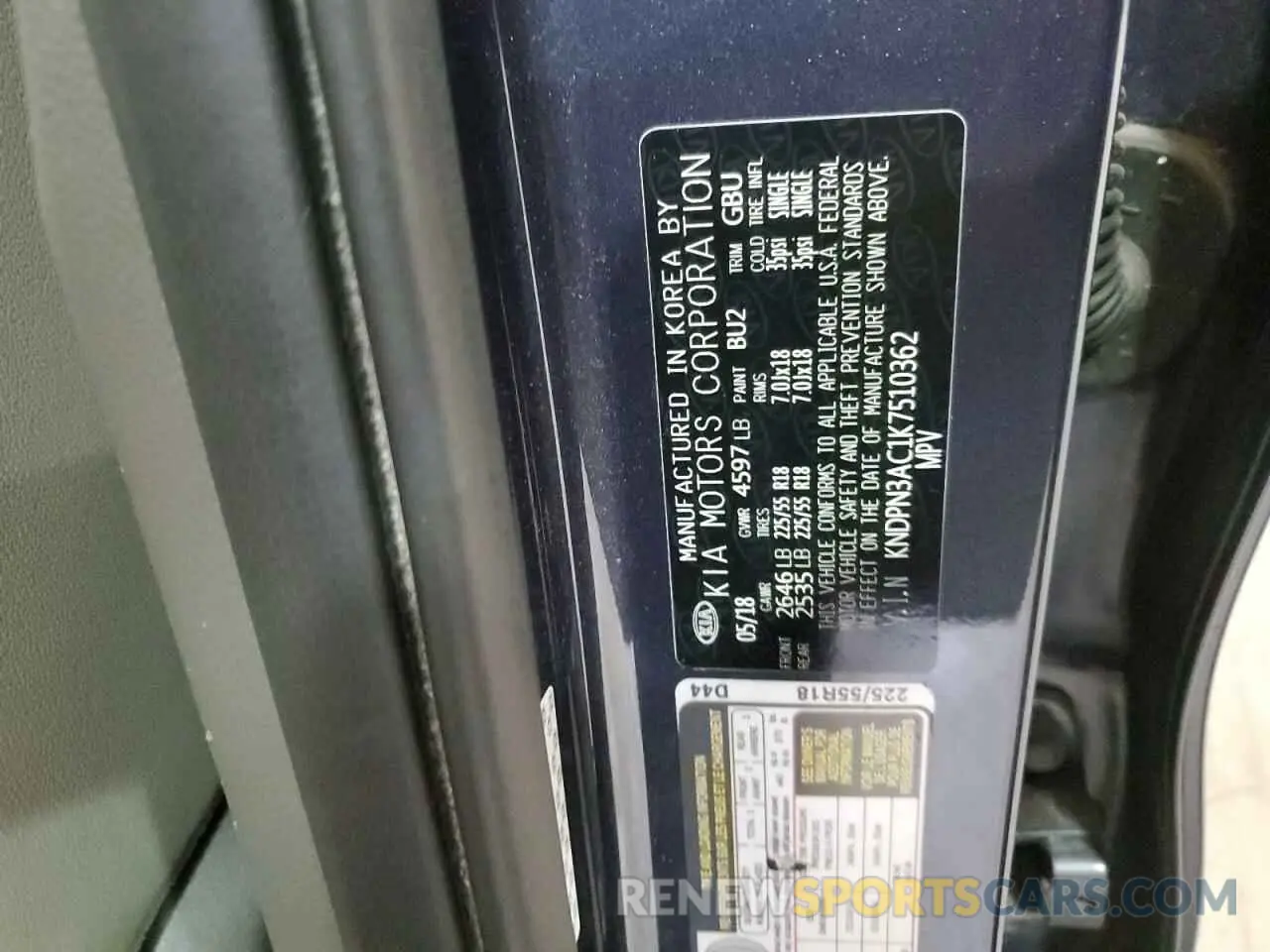 13 Photograph of a damaged car KNDPN3AC1K7510362 KIA SPORTAGE 2019