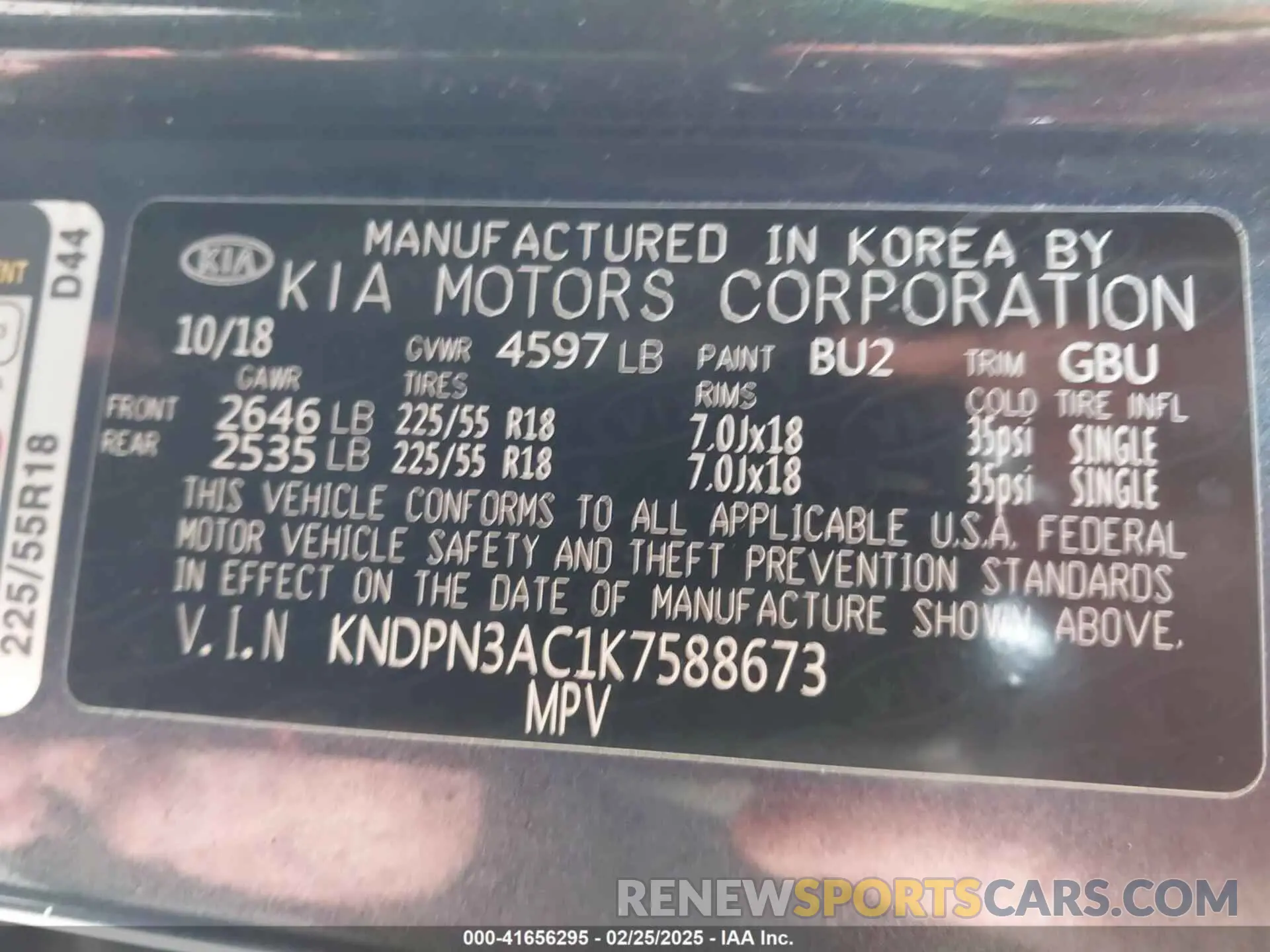 9 Photograph of a damaged car KNDPN3AC1K7588673 KIA SPORTAGE 2019