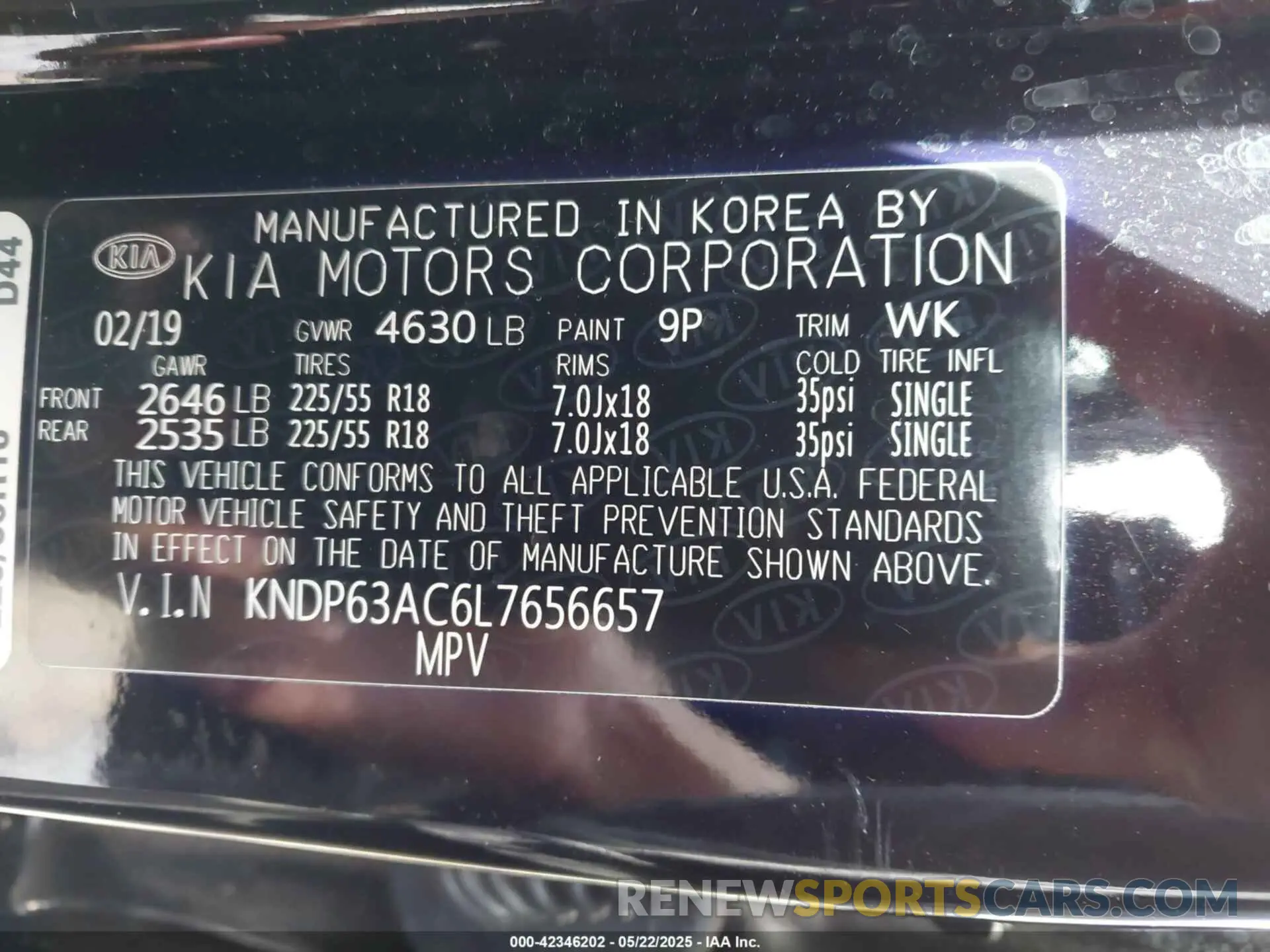 9 Photograph of a damaged car KNDP63AC6L7656657 KIA SPORTAGE 2020