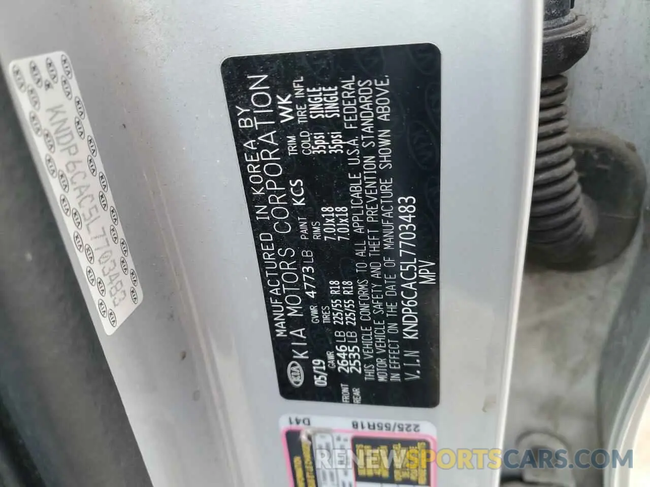 13 Photograph of a damaged car KNDP6CAC5L7703483 KIA SPORTAGE 2020