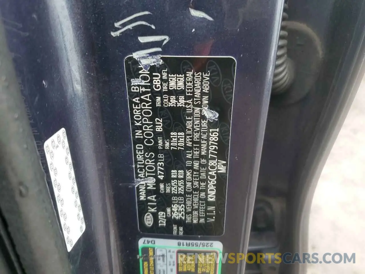 13 Photograph of a damaged car KNDP6CAC8L7797861 KIA SPORTAGE 2020