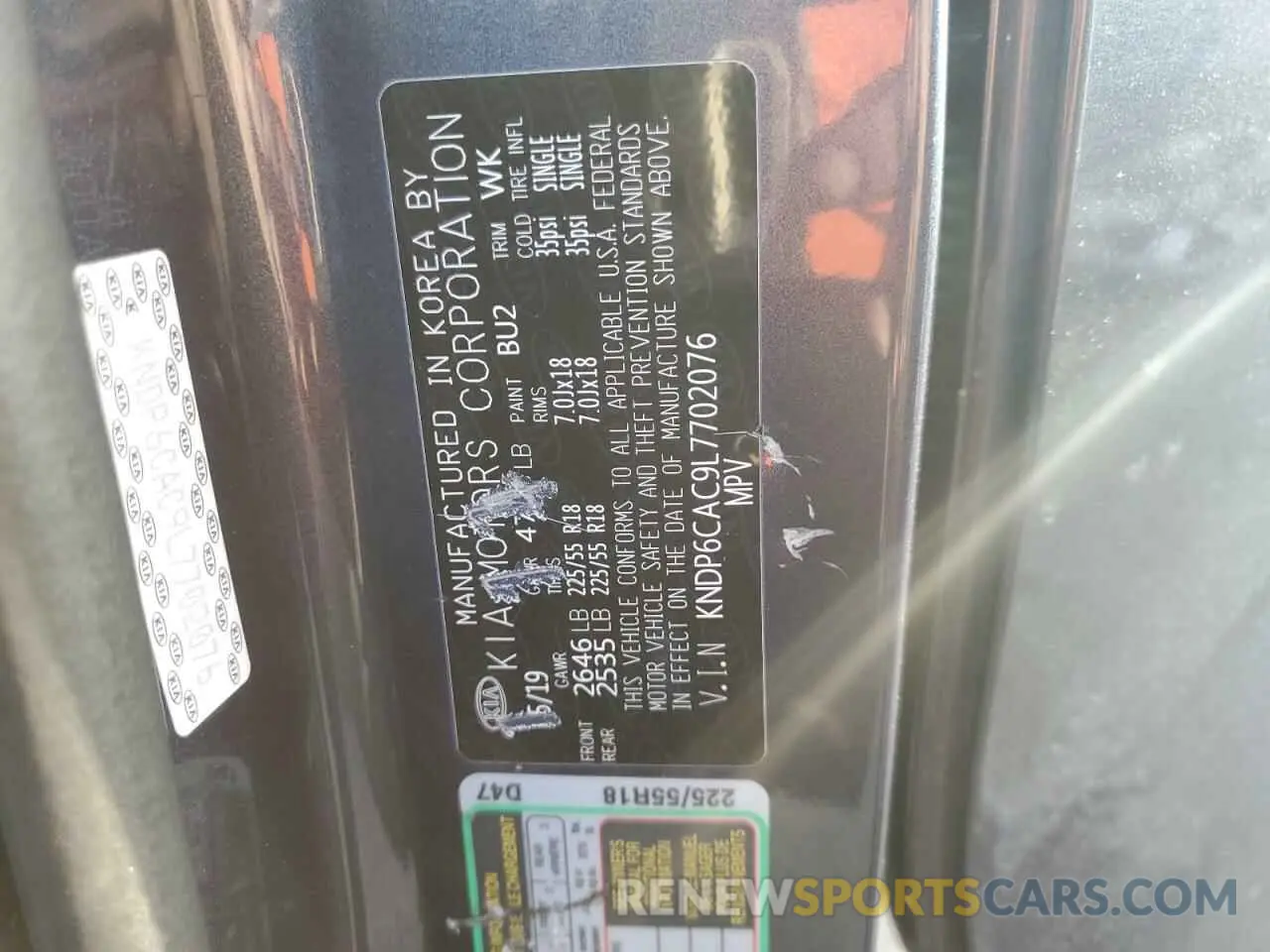 15 Photograph of a damaged car KNDP6CAC9L7702076 KIA SPORTAGE 2020