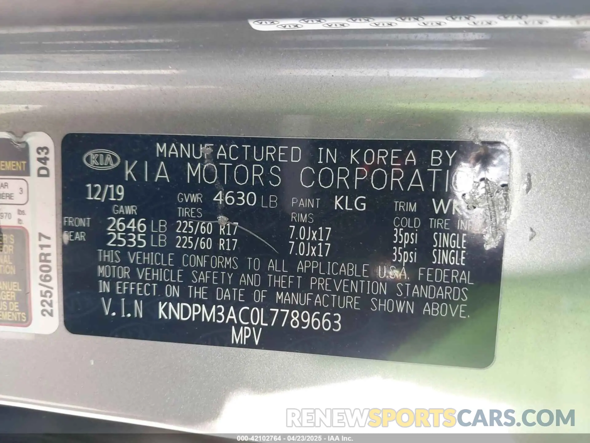 9 Photograph of a damaged car KNDPM3AC0L7789663 KIA SPORTAGE 2020