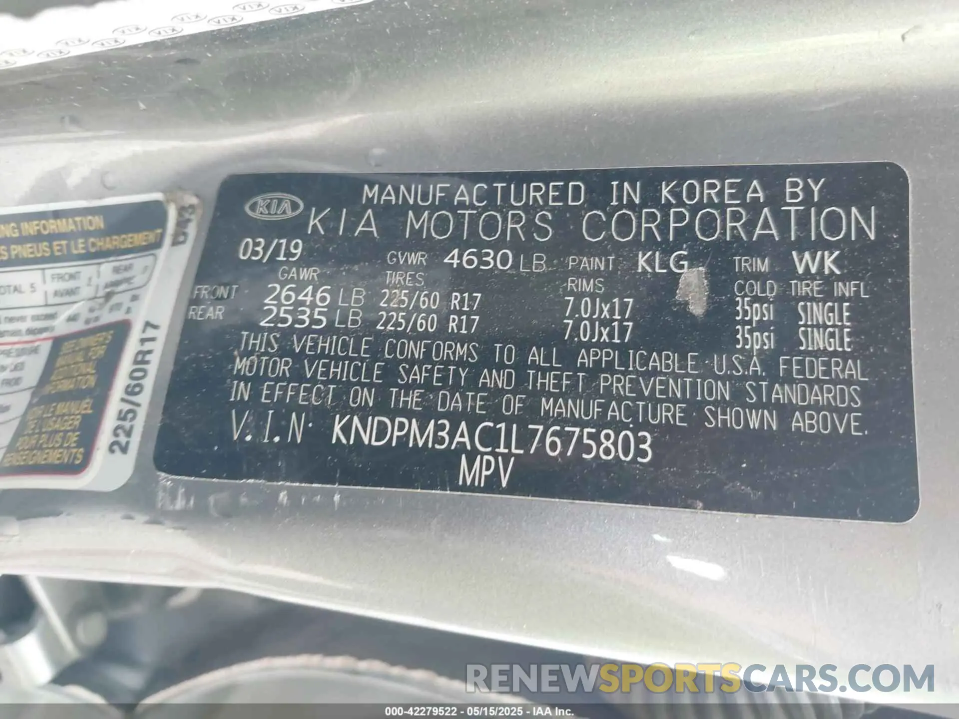9 Photograph of a damaged car KNDPM3AC1L7675803 KIA SPORTAGE 2020