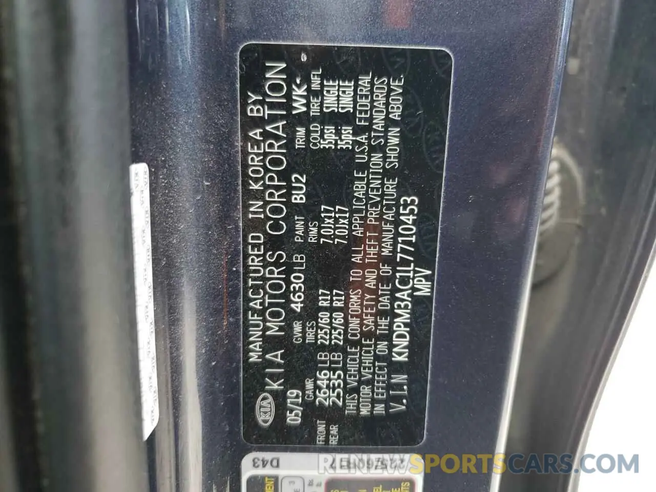 13 Photograph of a damaged car KNDPM3AC1L7710453 KIA SPORTAGE 2020