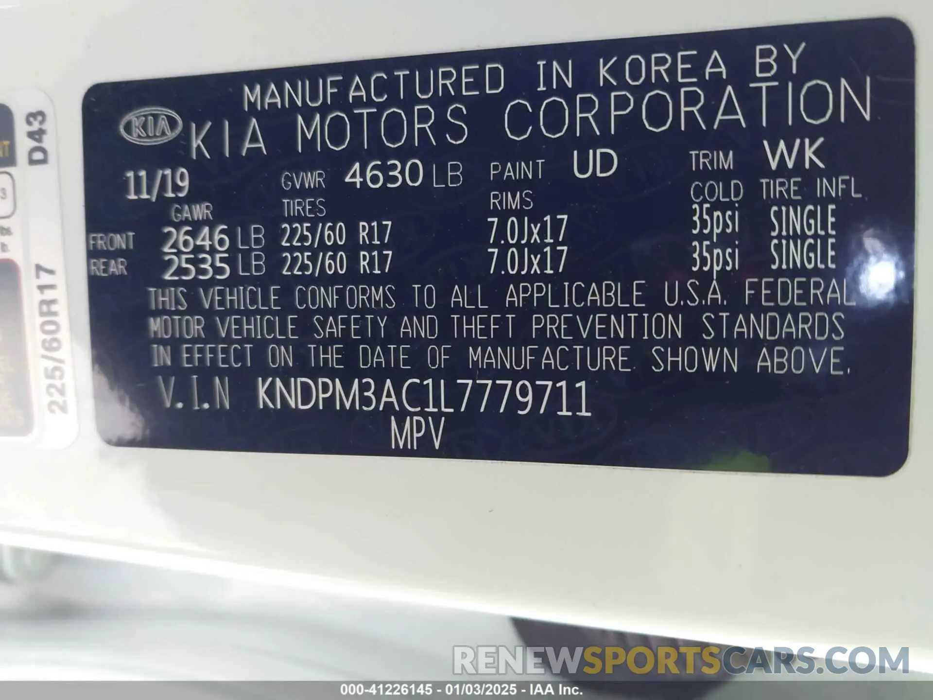 9 Photograph of a damaged car KNDPM3AC1L7779711 KIA SPORTAGE 2020