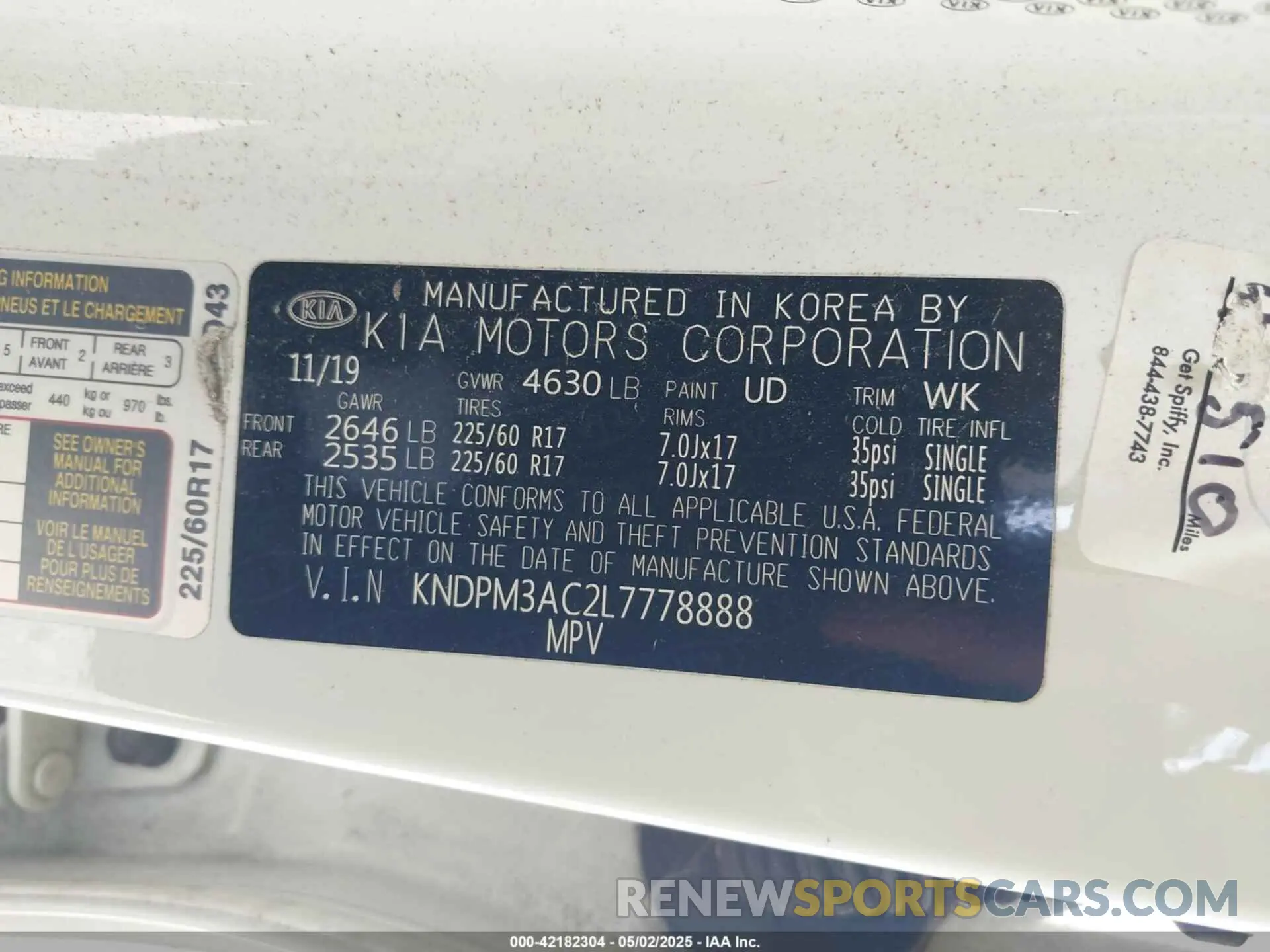 9 Photograph of a damaged car KNDPM3AC2L7778888 KIA SPORTAGE 2020