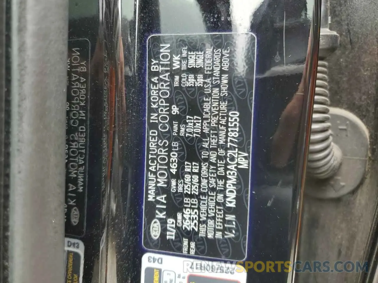 14 Photograph of a damaged car KNDPM3AC2L7781550 KIA SPORTAGE 2020