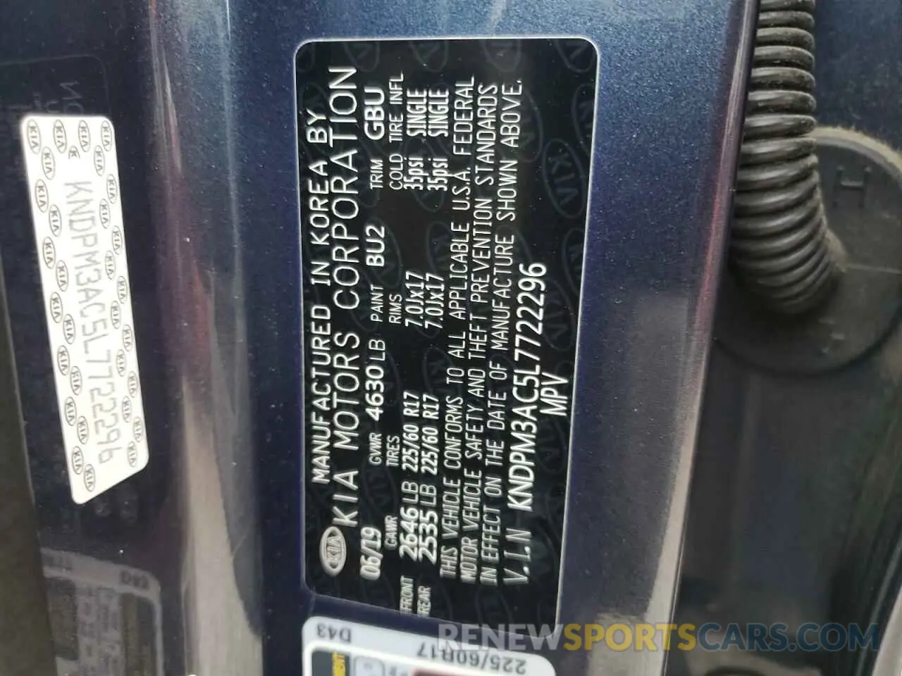 16 Photograph of a damaged car KNDPM3AC5L7722296 KIA SPORTAGE 2020