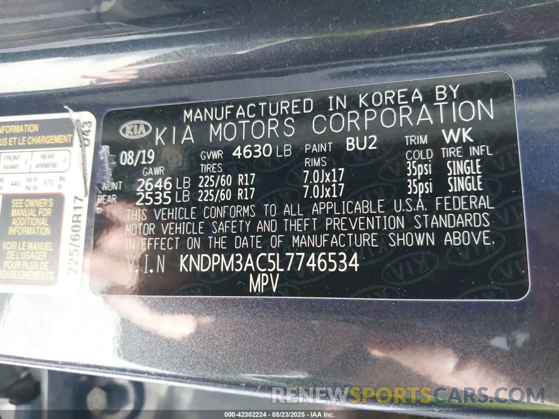 9 Photograph of a damaged car KNDPM3AC5L7746534 KIA SPORTAGE 2020
