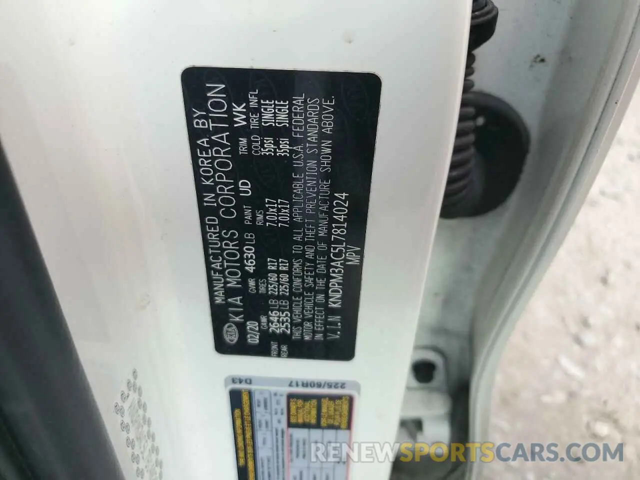 13 Photograph of a damaged car KNDPM3AC5L7814024 KIA SPORTAGE 2020
