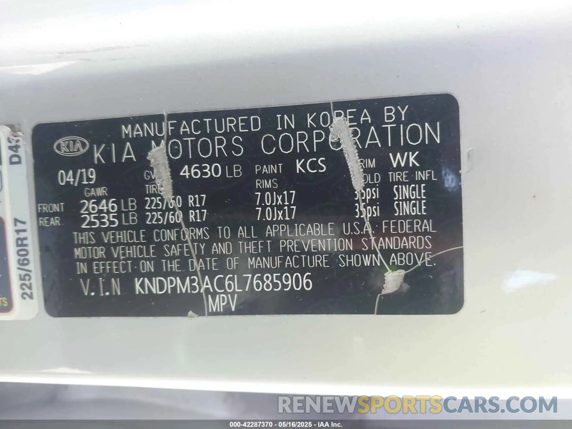 9 Photograph of a damaged car KNDPM3AC6L7685906 KIA SPORTAGE 2020
