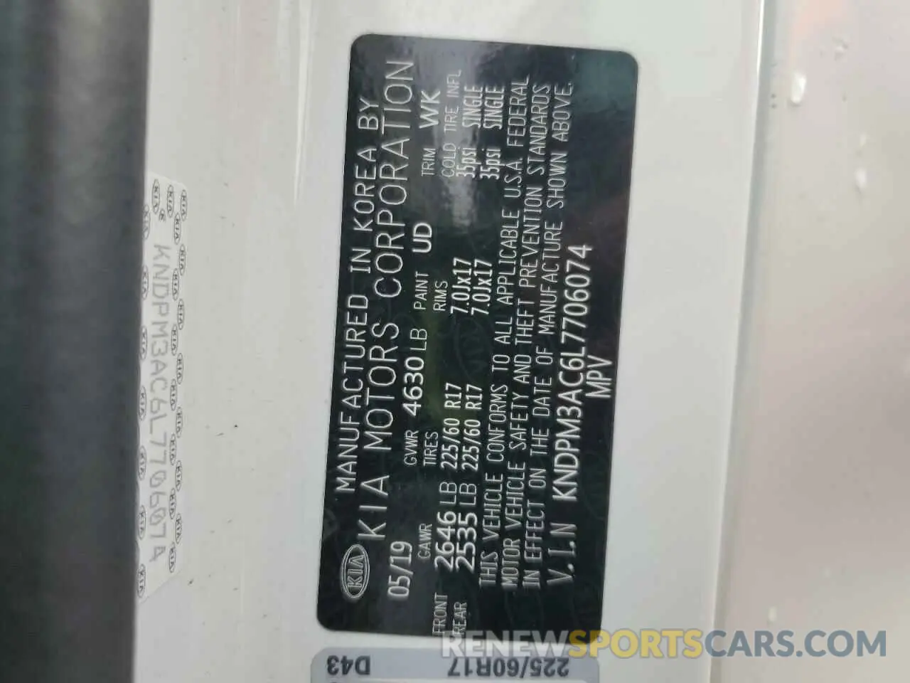 13 Photograph of a damaged car KNDPM3AC6L7706074 KIA SPORTAGE 2020