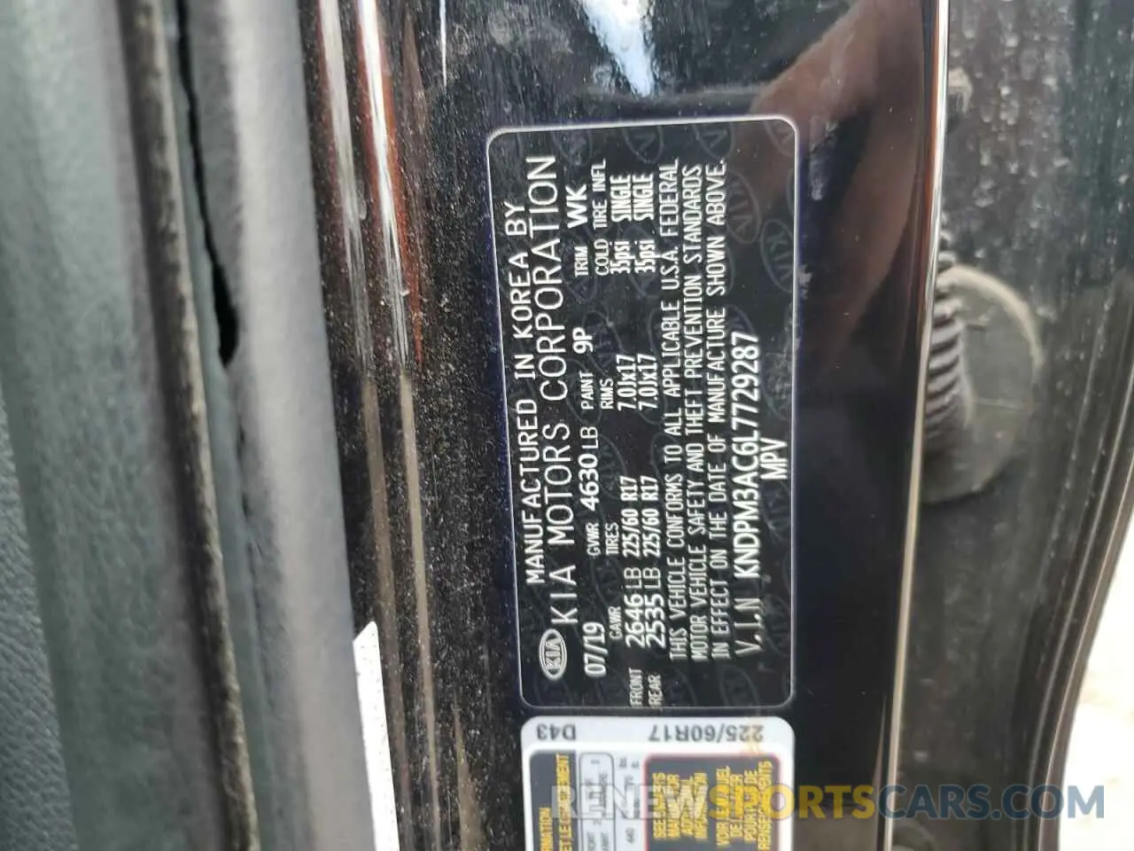 12 Photograph of a damaged car KNDPM3AC6L7729287 KIA SPORTAGE 2020