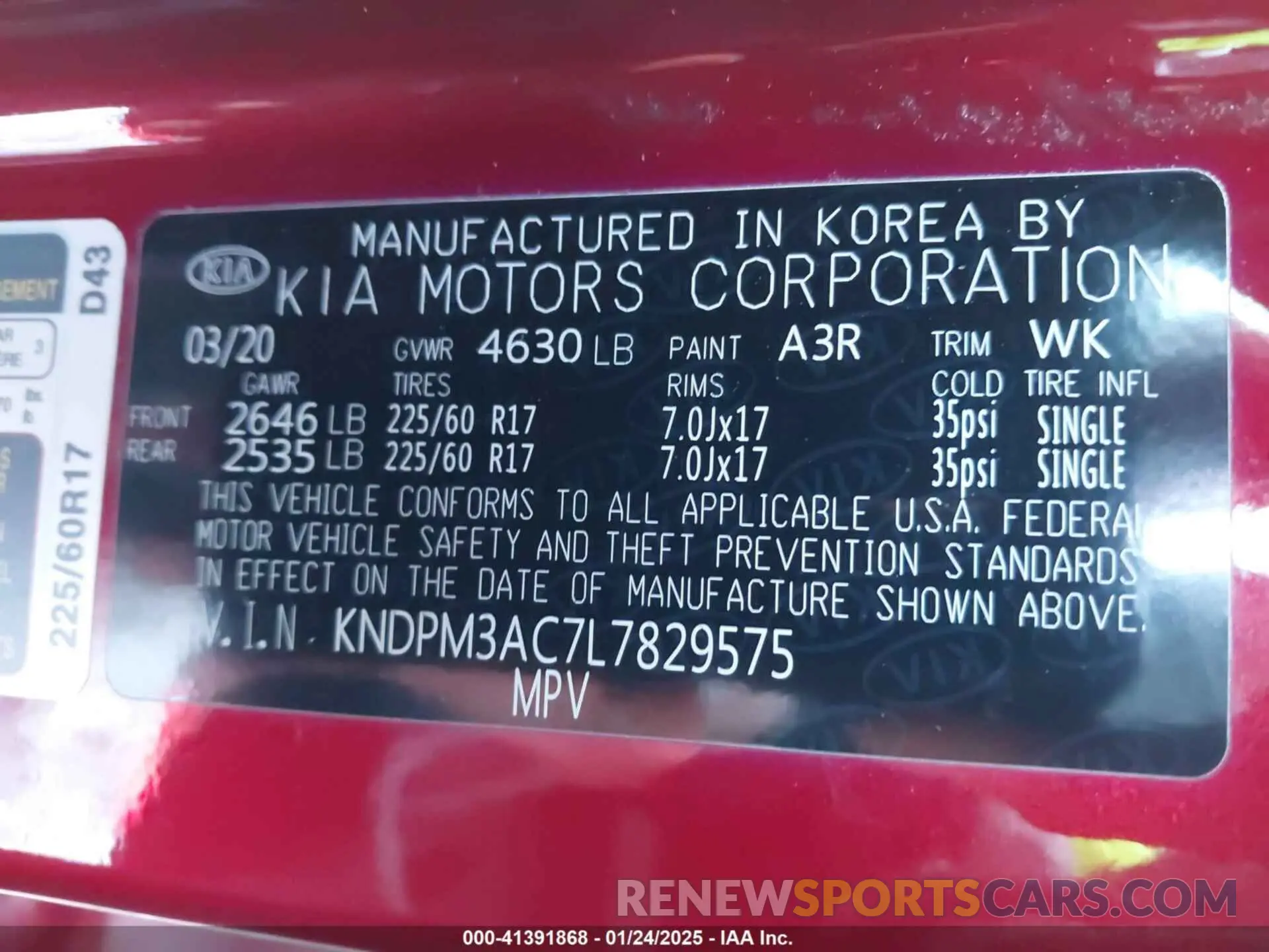 9 Photograph of a damaged car KNDPM3AC7L7829575 KIA SPORTAGE 2020
