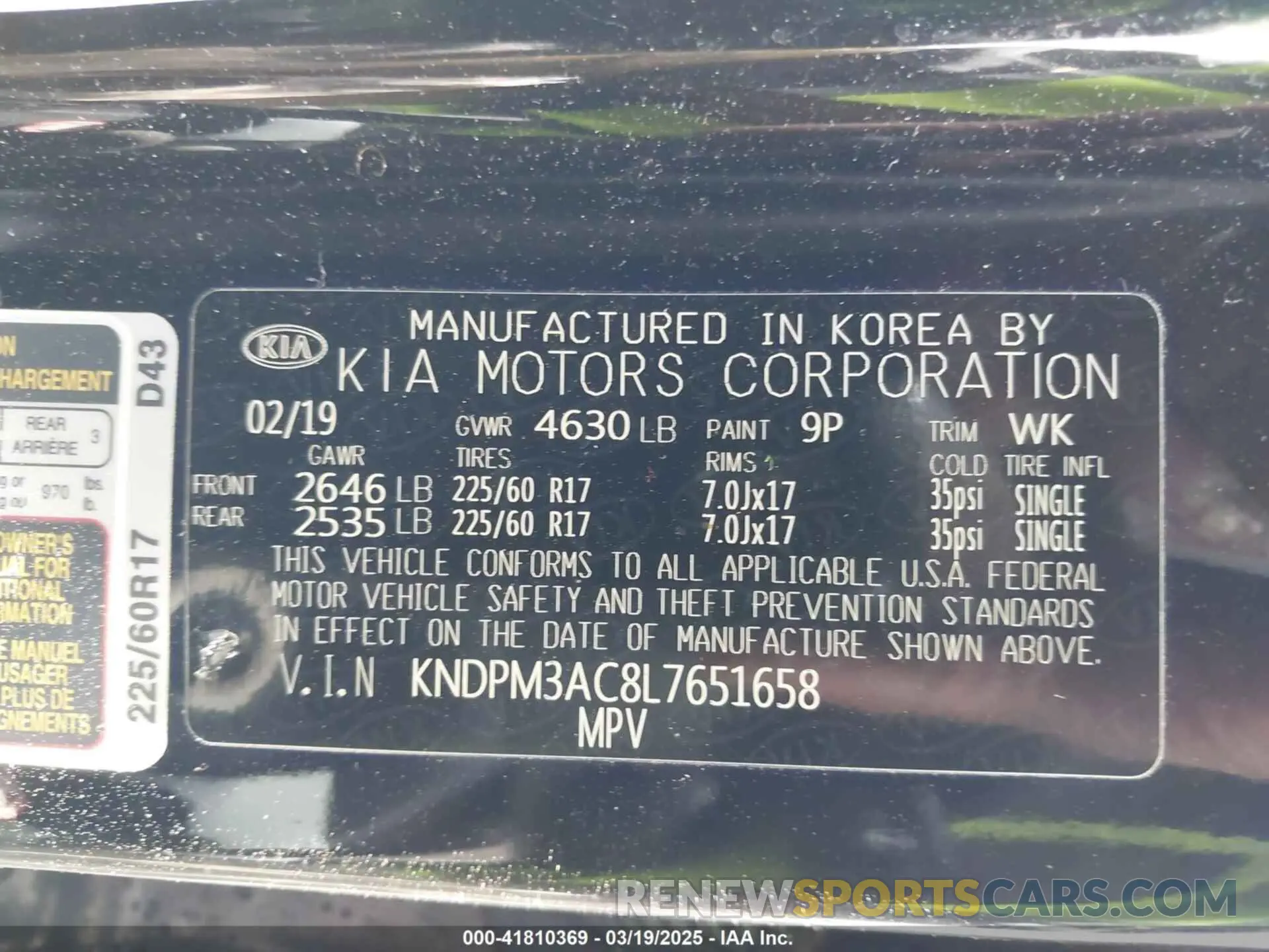 9 Photograph of a damaged car KNDPM3AC8L7651658 KIA SPORTAGE 2020
