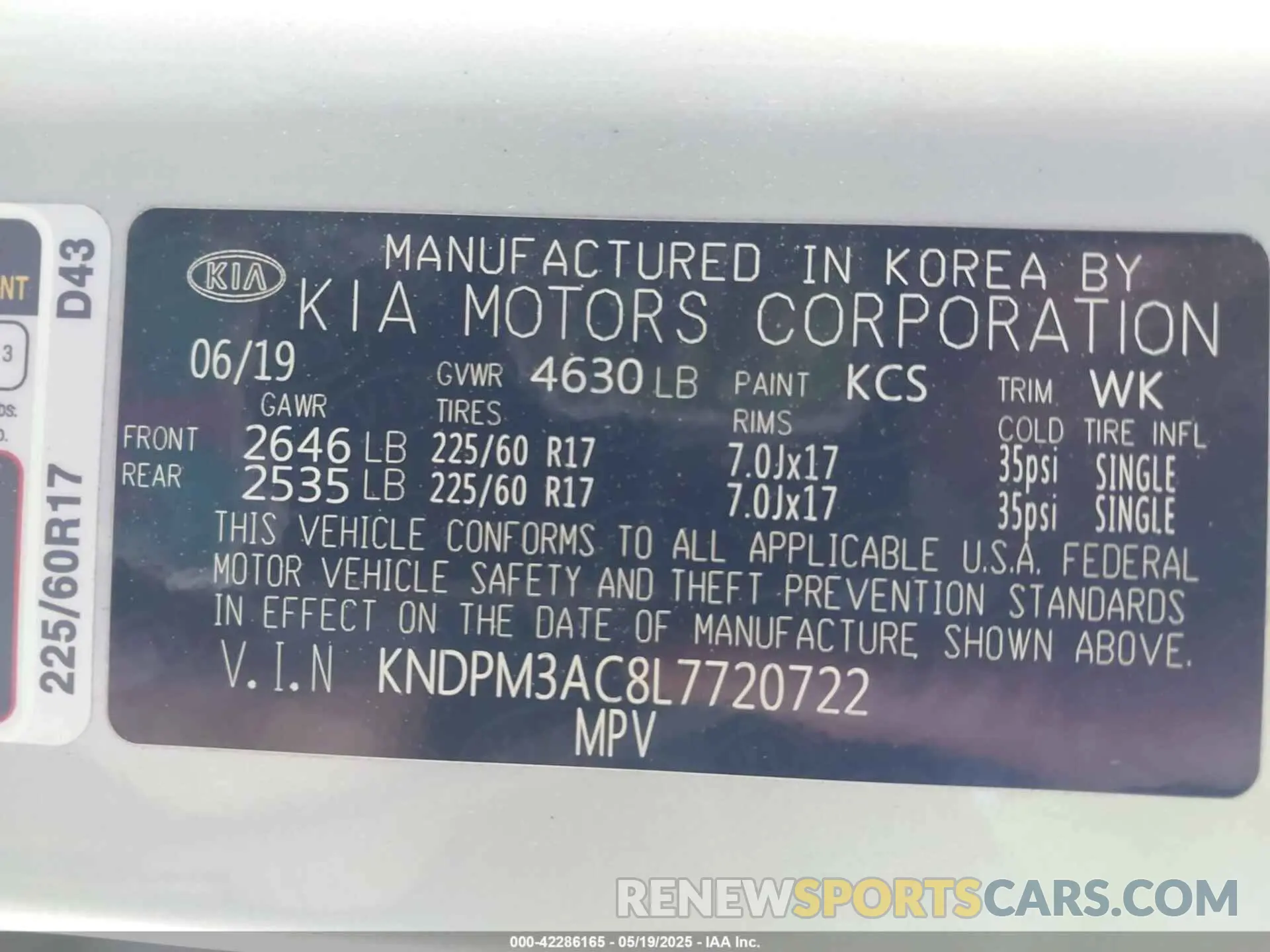 9 Photograph of a damaged car KNDPM3AC8L7720722 KIA SPORTAGE 2020