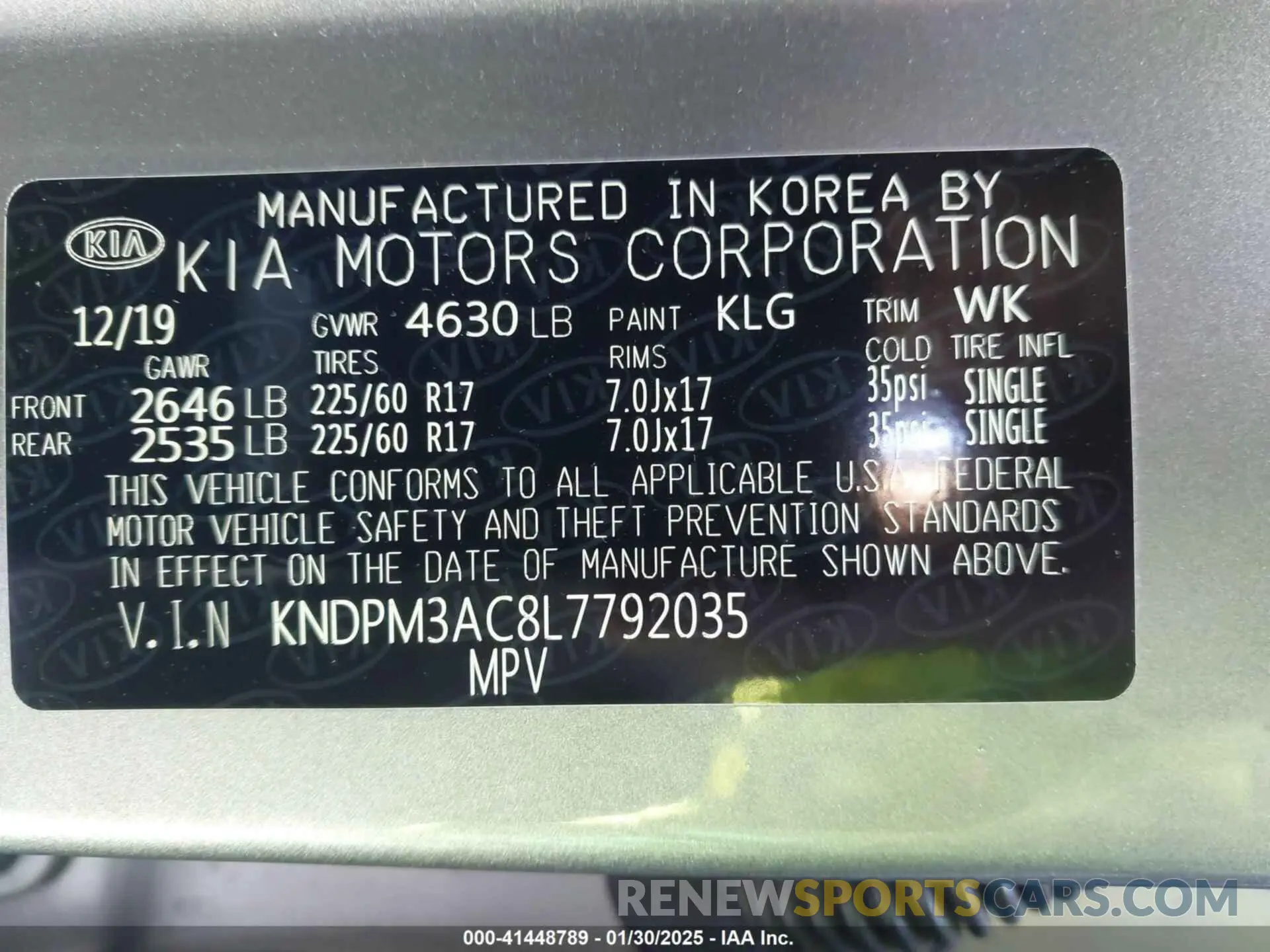 9 Photograph of a damaged car KNDPM3AC8L7792035 KIA SPORTAGE 2020