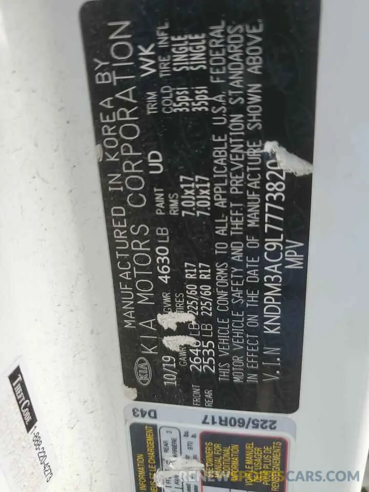 13 Photograph of a damaged car KNDPM3AC9L7773820 KIA SPORTAGE 2020
