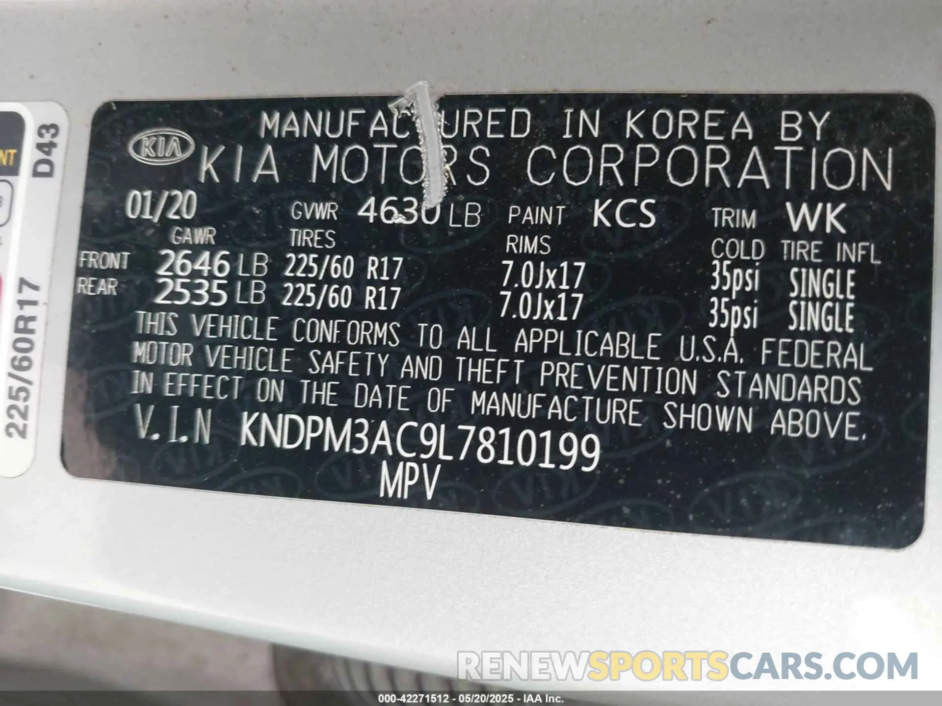 9 Photograph of a damaged car KNDPM3AC9L7810199 KIA SPORTAGE 2020