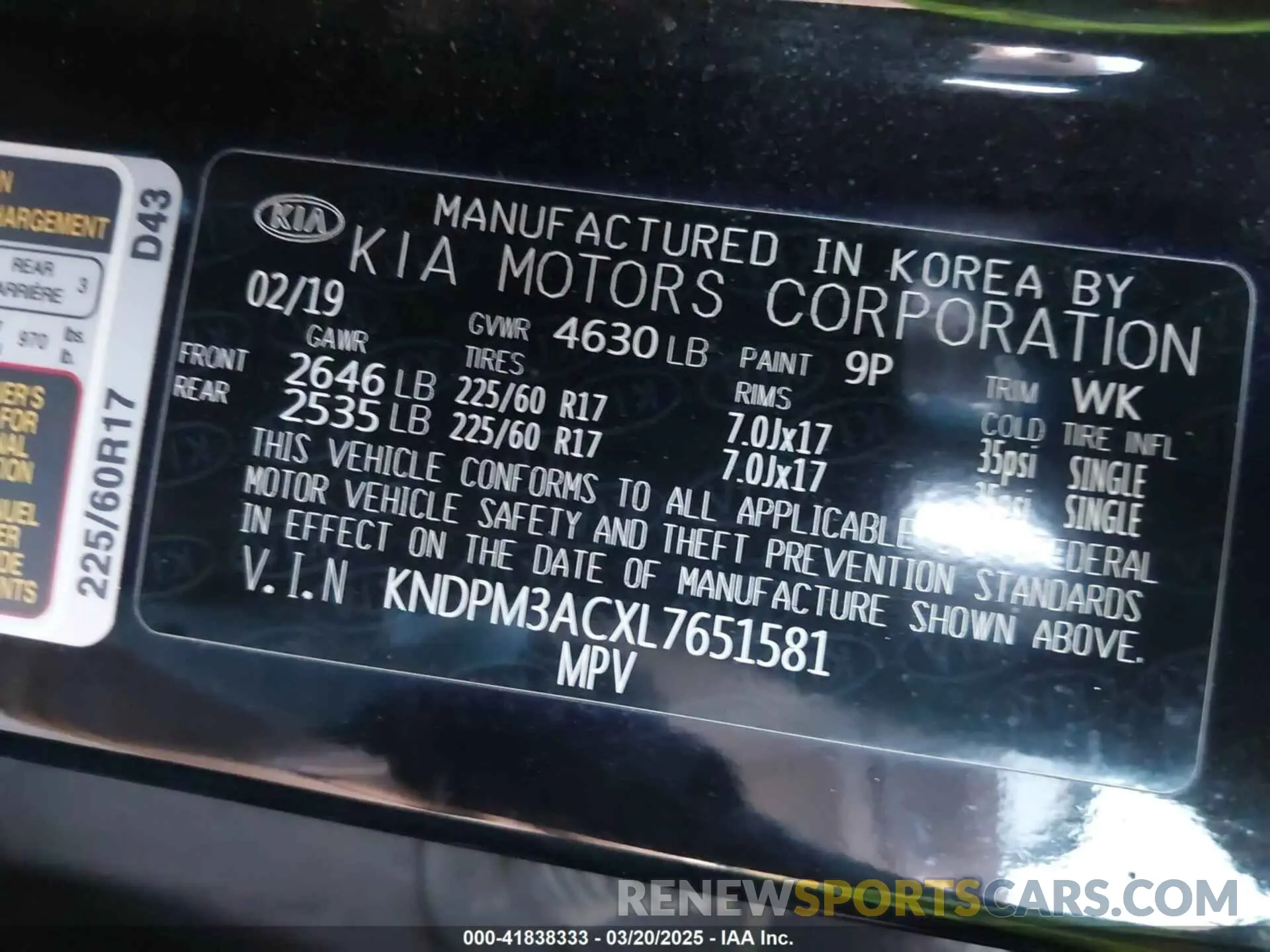 9 Photograph of a damaged car KNDPM3ACXL7651581 KIA SPORTAGE 2020