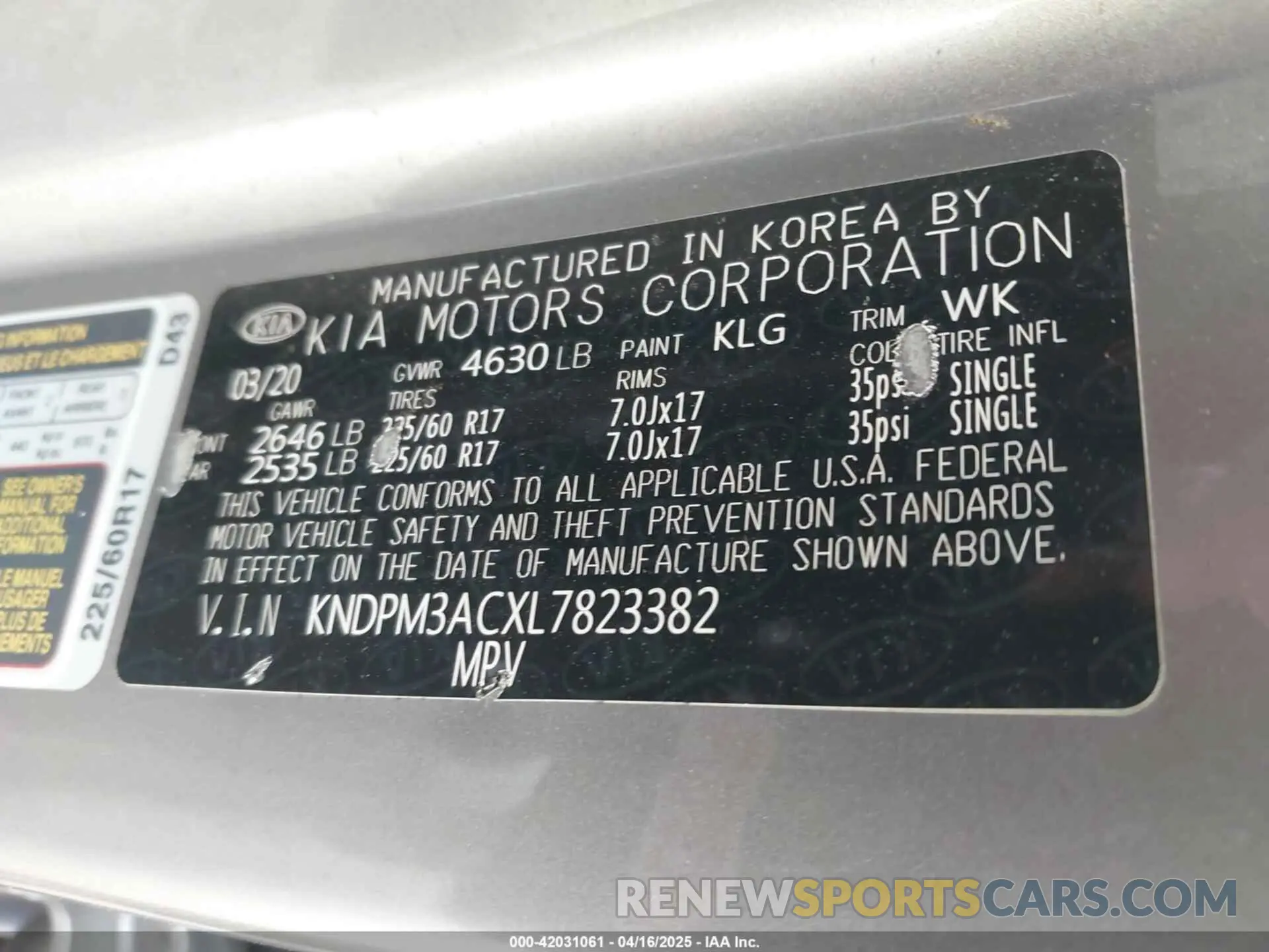 9 Photograph of a damaged car KNDPM3ACXL7823382 KIA SPORTAGE 2020