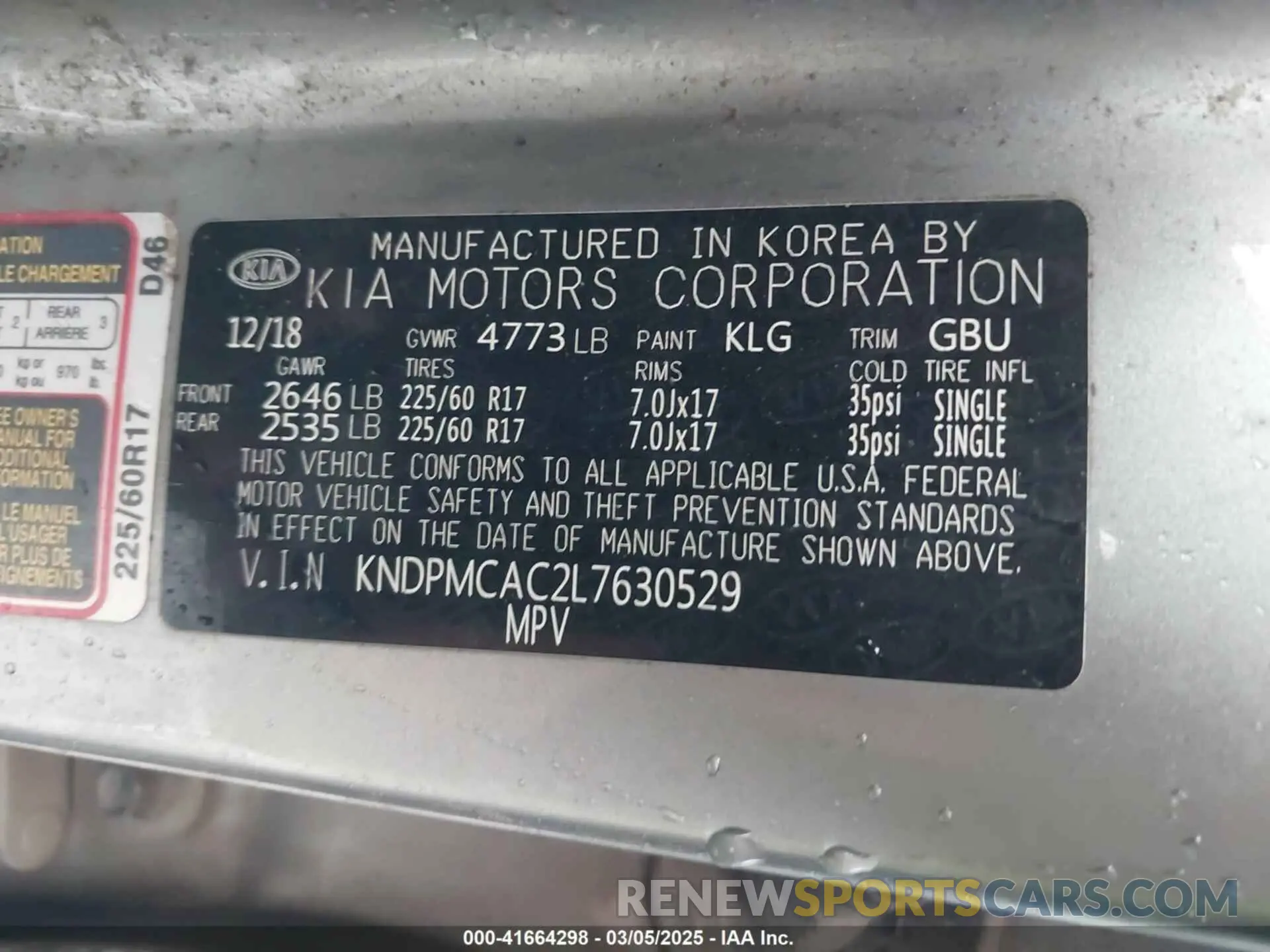 9 Photograph of a damaged car KNDPMCAC2L7630529 KIA SPORTAGE 2020