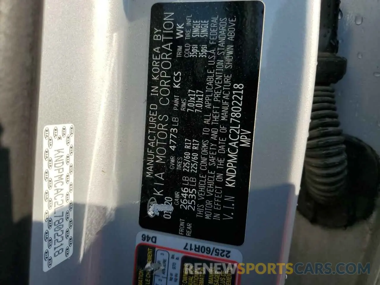 13 Photograph of a damaged car KNDPMCAC2L7802218 KIA SPORTAGE 2020