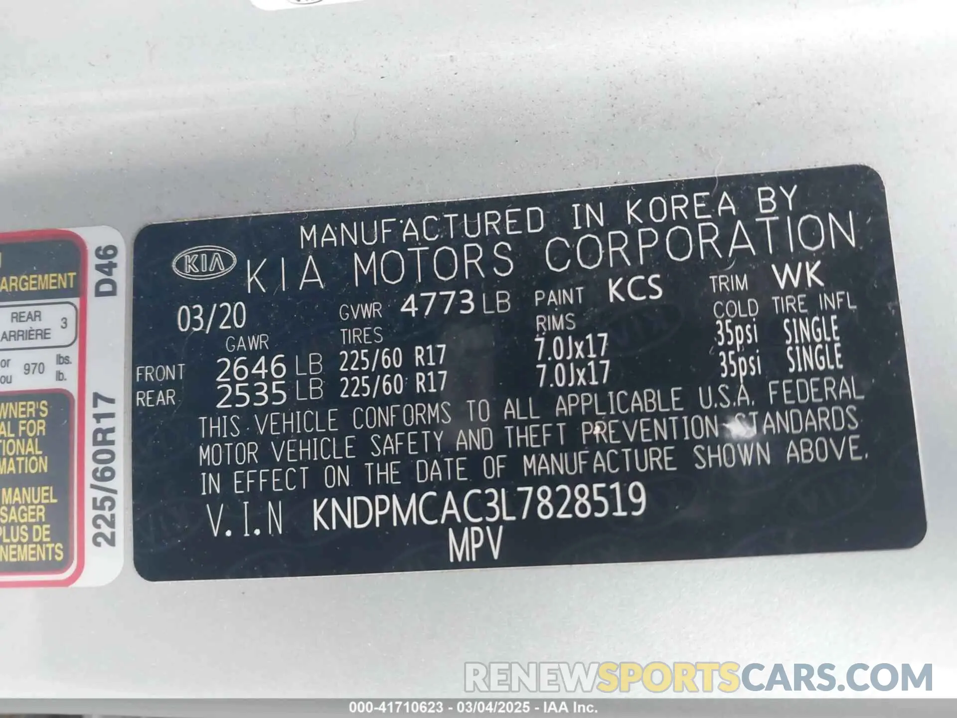 9 Photograph of a damaged car KNDPMCAC3L7828519 KIA SPORTAGE 2020