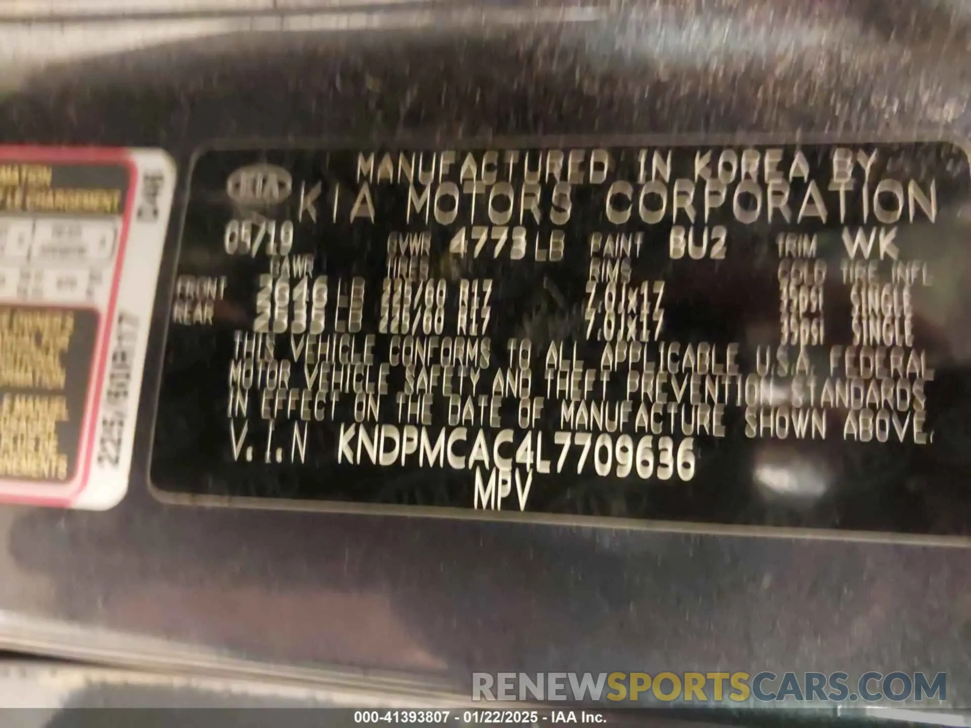 9 Photograph of a damaged car KNDPMCAC4L7709636 KIA SPORTAGE 2020