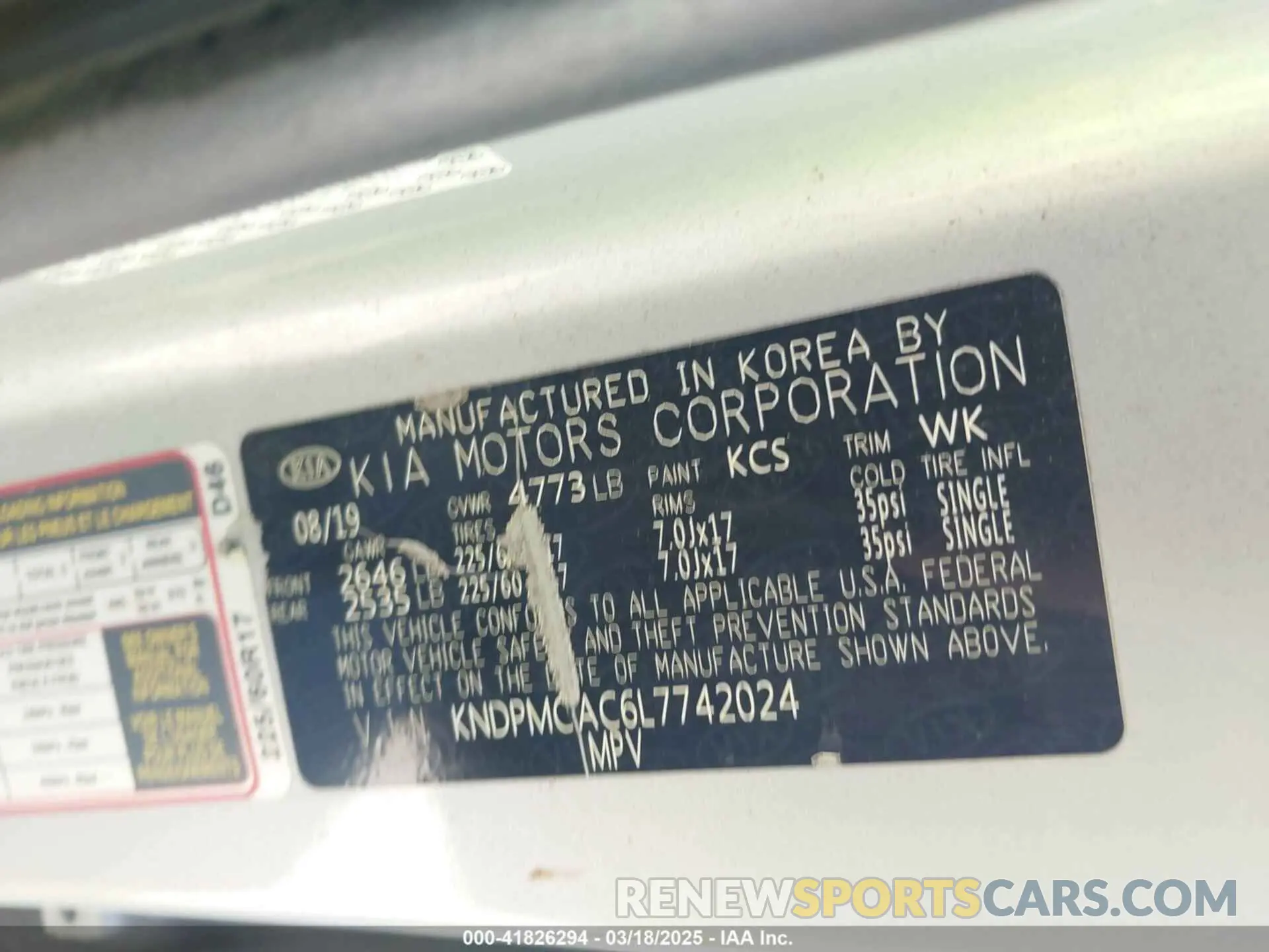 9 Photograph of a damaged car KNDPMCAC6L7742024 KIA SPORTAGE 2020