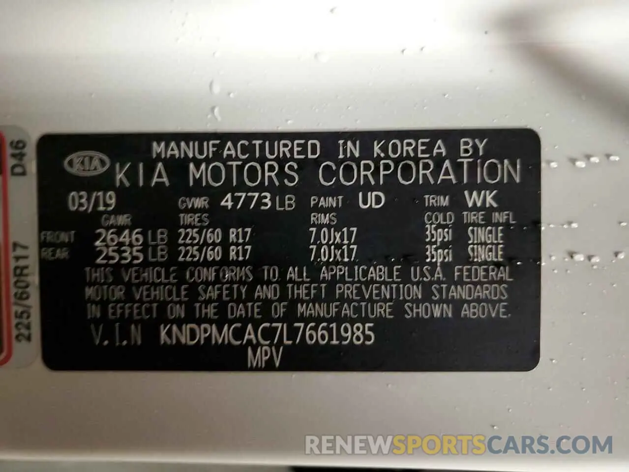 13 Photograph of a damaged car KNDPMCAC7L7661985 KIA SPORTAGE 2020