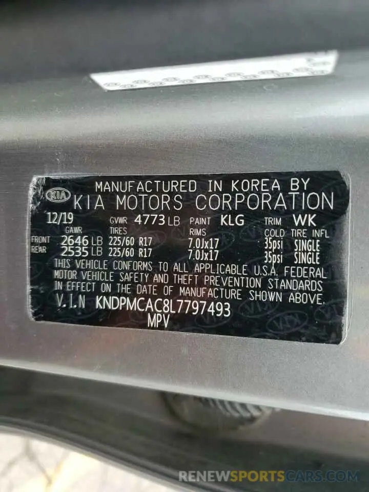 14 Photograph of a damaged car KNDPMCAC8L7797493 KIA SPORTAGE 2020