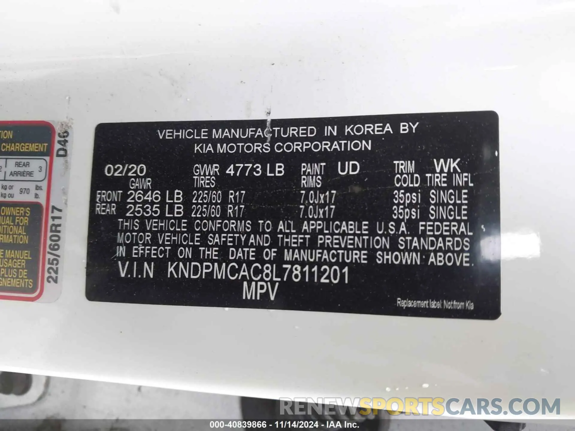 9 Photograph of a damaged car KNDPMCAC8L7811201 KIA SPORTAGE 2020