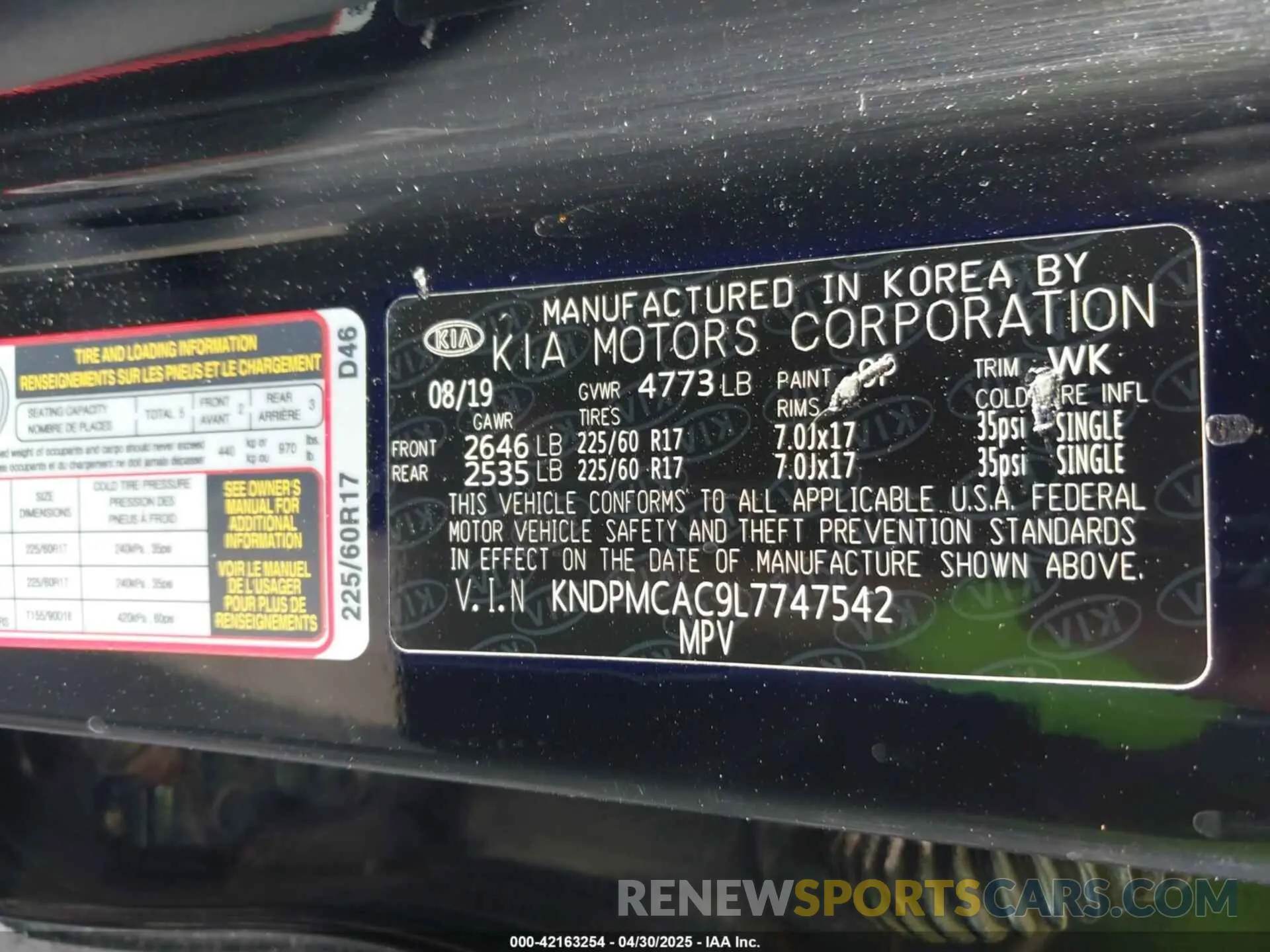 9 Photograph of a damaged car KNDPMCAC9L7747542 KIA SPORTAGE 2020