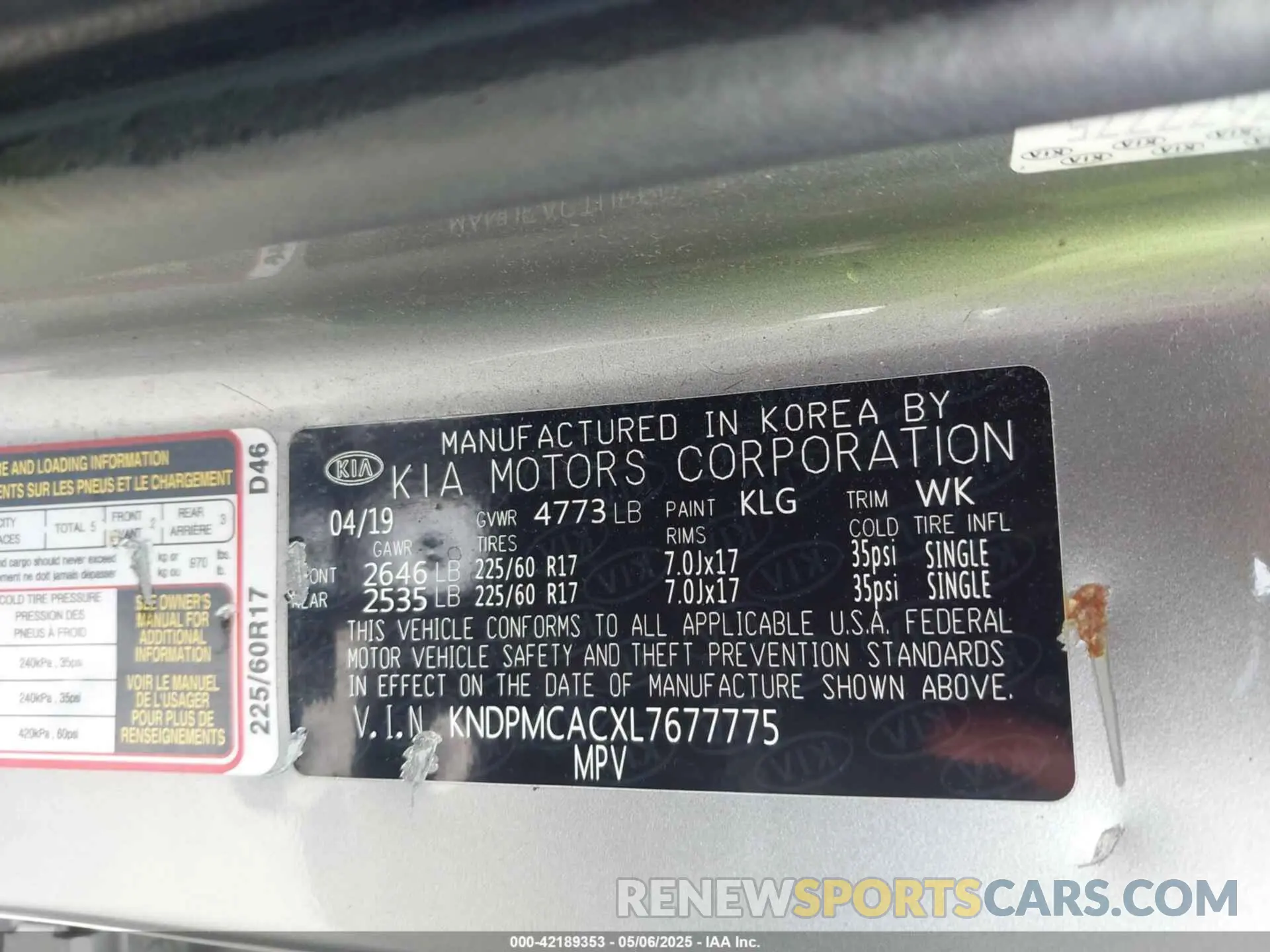 9 Photograph of a damaged car KNDPMCACXL7677775 KIA SPORTAGE 2020