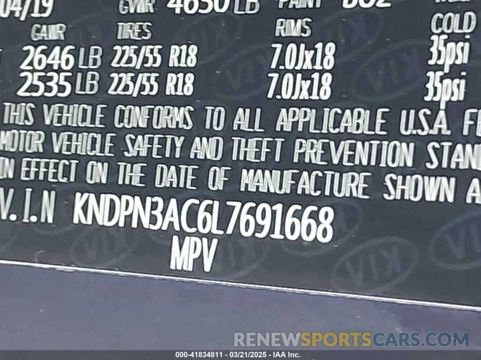 9 Photograph of a damaged car KNDPN3AC6L7691668 KIA SPORTAGE 2020