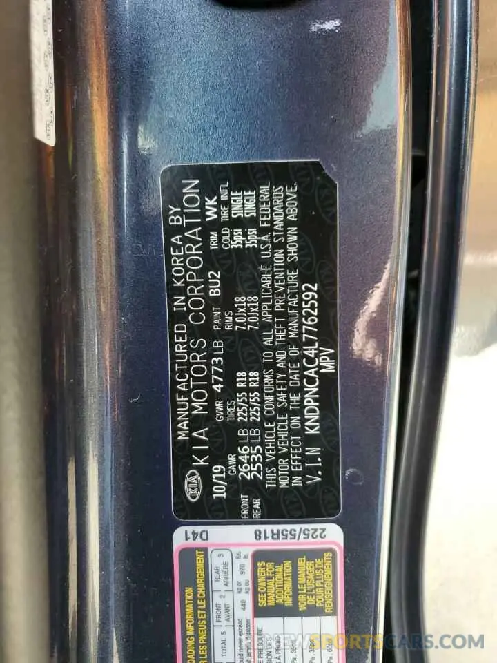 15 Photograph of a damaged car KNDPNCAC4L7762592 KIA SPORTAGE 2020