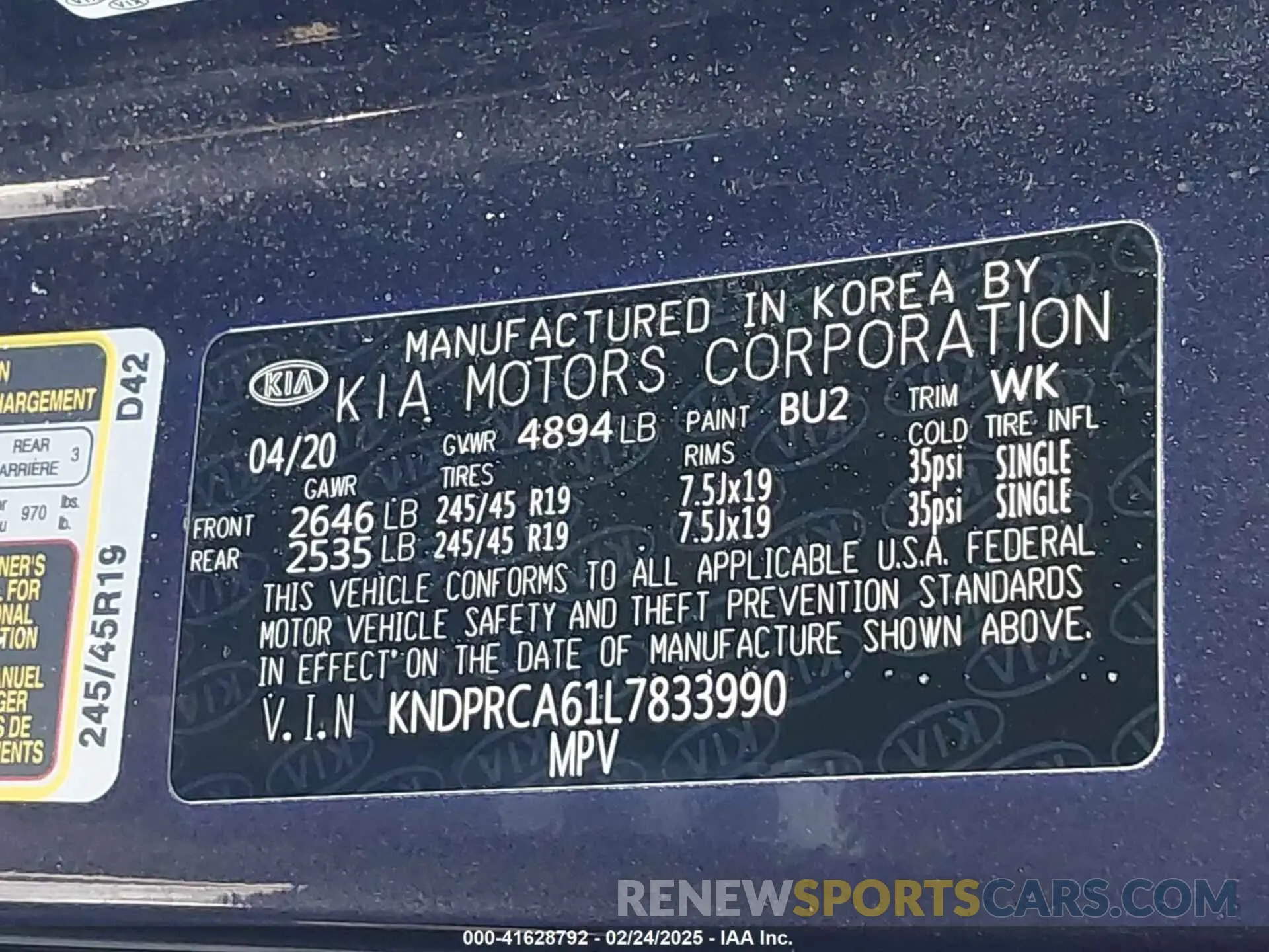 9 Photograph of a damaged car KNDPRCA61L7833990 KIA SPORTAGE 2020