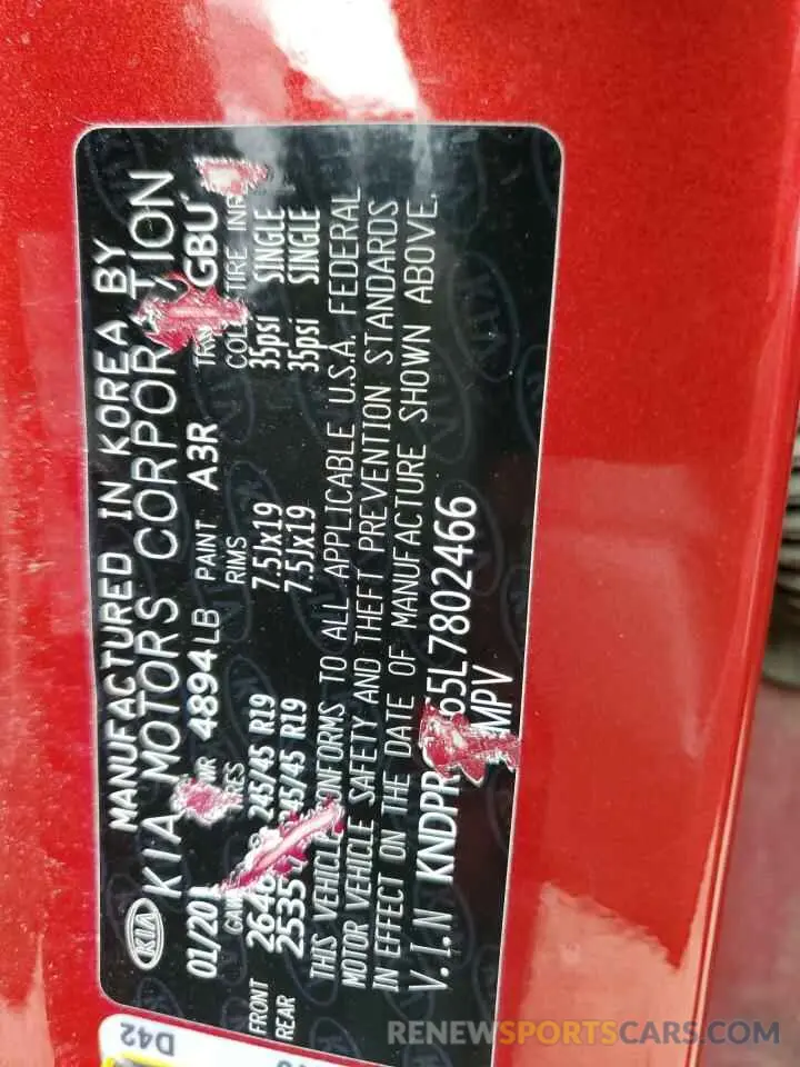 14 Photograph of a damaged car KNDPRCA65L7802466 KIA SPORTAGE 2020