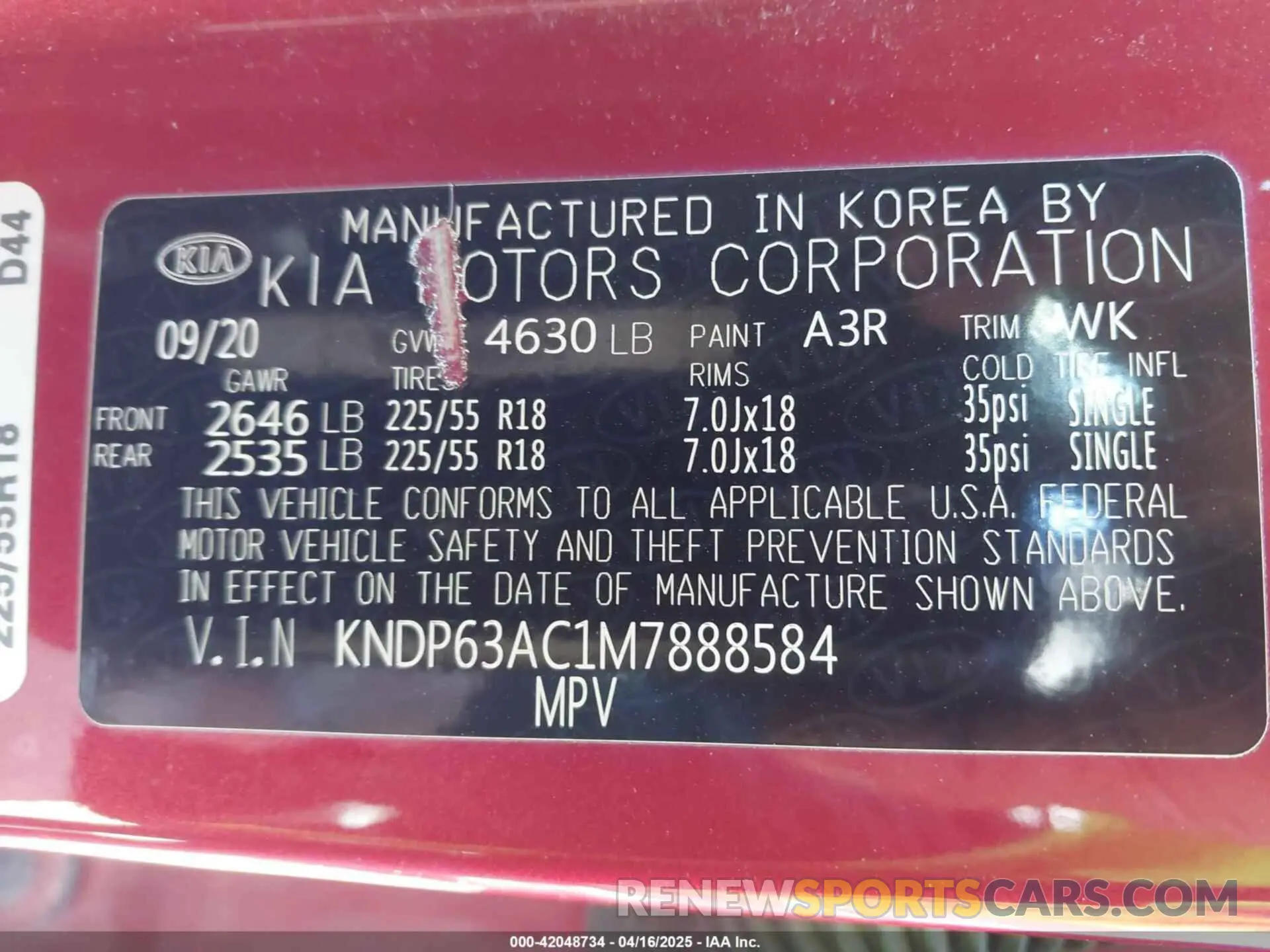9 Photograph of a damaged car KNDP63AC1M7888584 KIA SPORTAGE 2021