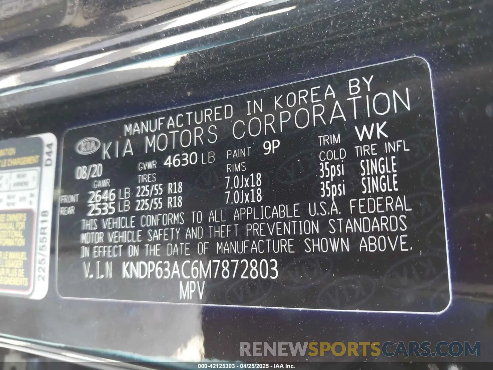 9 Photograph of a damaged car KNDP63AC6M7872803 KIA SPORTAGE 2021