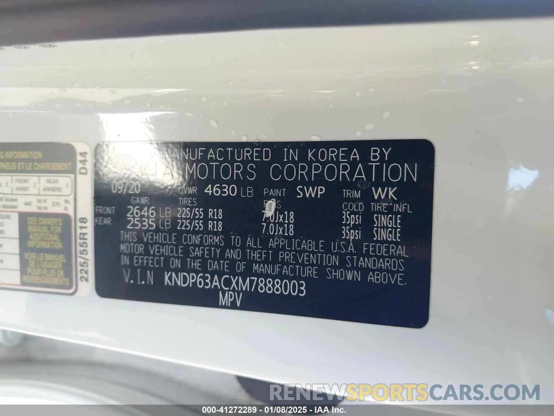 9 Photograph of a damaged car KNDP63ACXM7888003 KIA SPORTAGE 2021