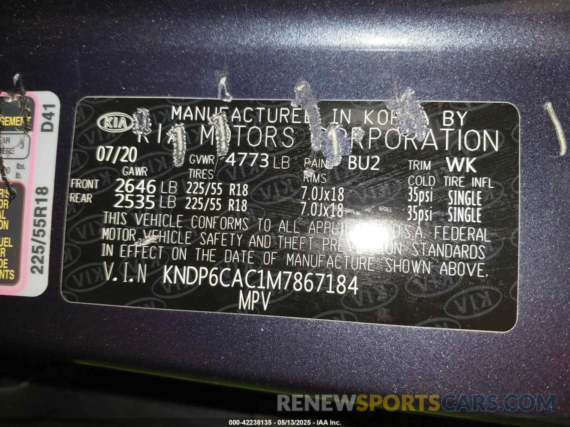9 Photograph of a damaged car KNDP6CAC1M7867184 KIA SPORTAGE 2021